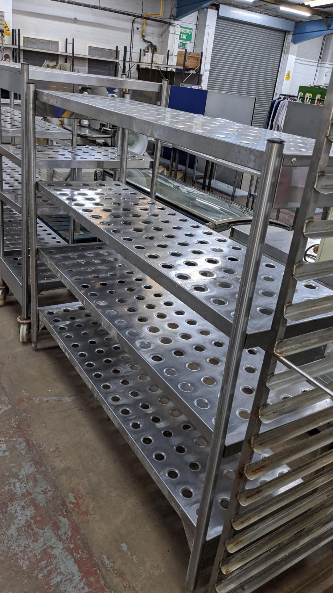 3 heavy-duty racks, used in the cold store, 2 being wide 4-tier racks (1 being 1500mm x 600mm & 1 be - Image 8 of 10