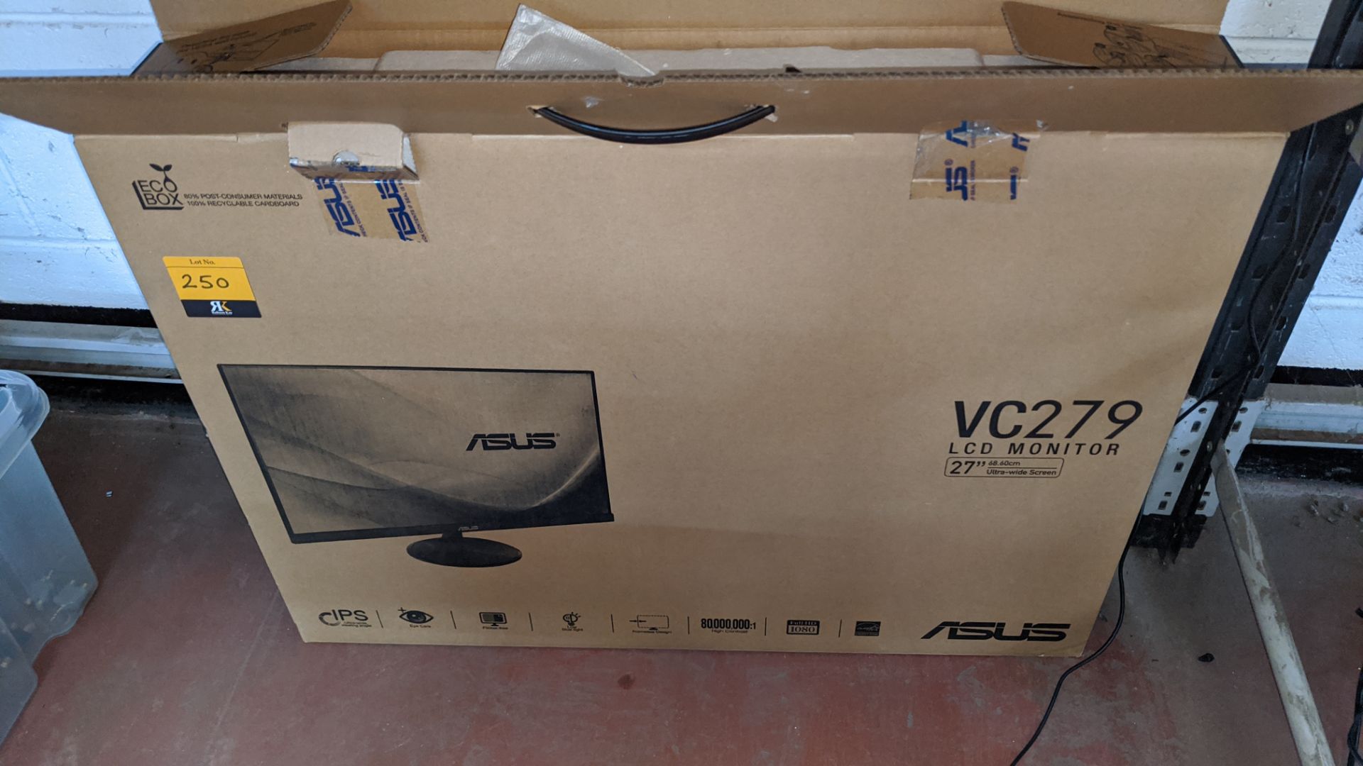 Asus model VC279 27" widescreen monitor with table top stand & box - line on screen - Image 7 of 7