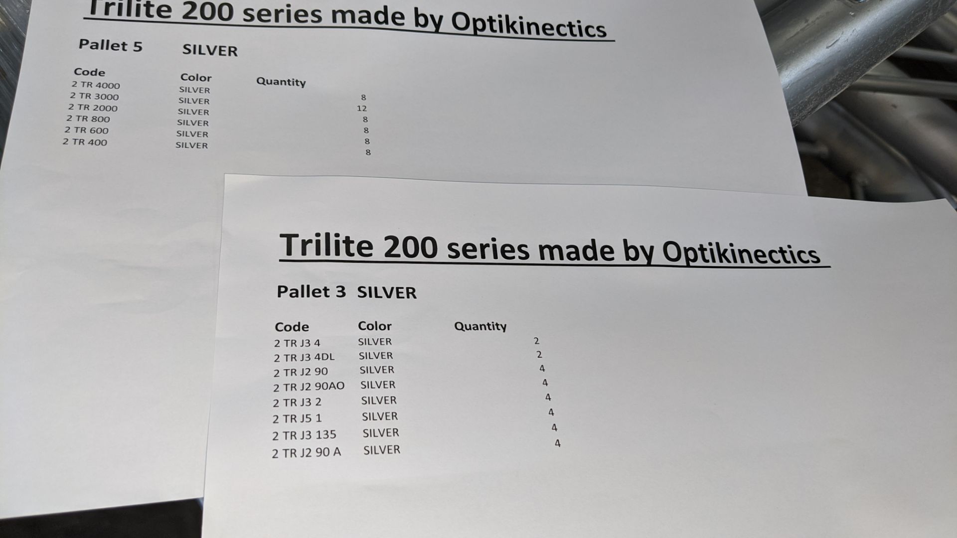 Optikinetics Trilite 200 Series Truss in silver, comprising the following: 8 off 2TR4000, 12 off 2 - Image 5 of 10