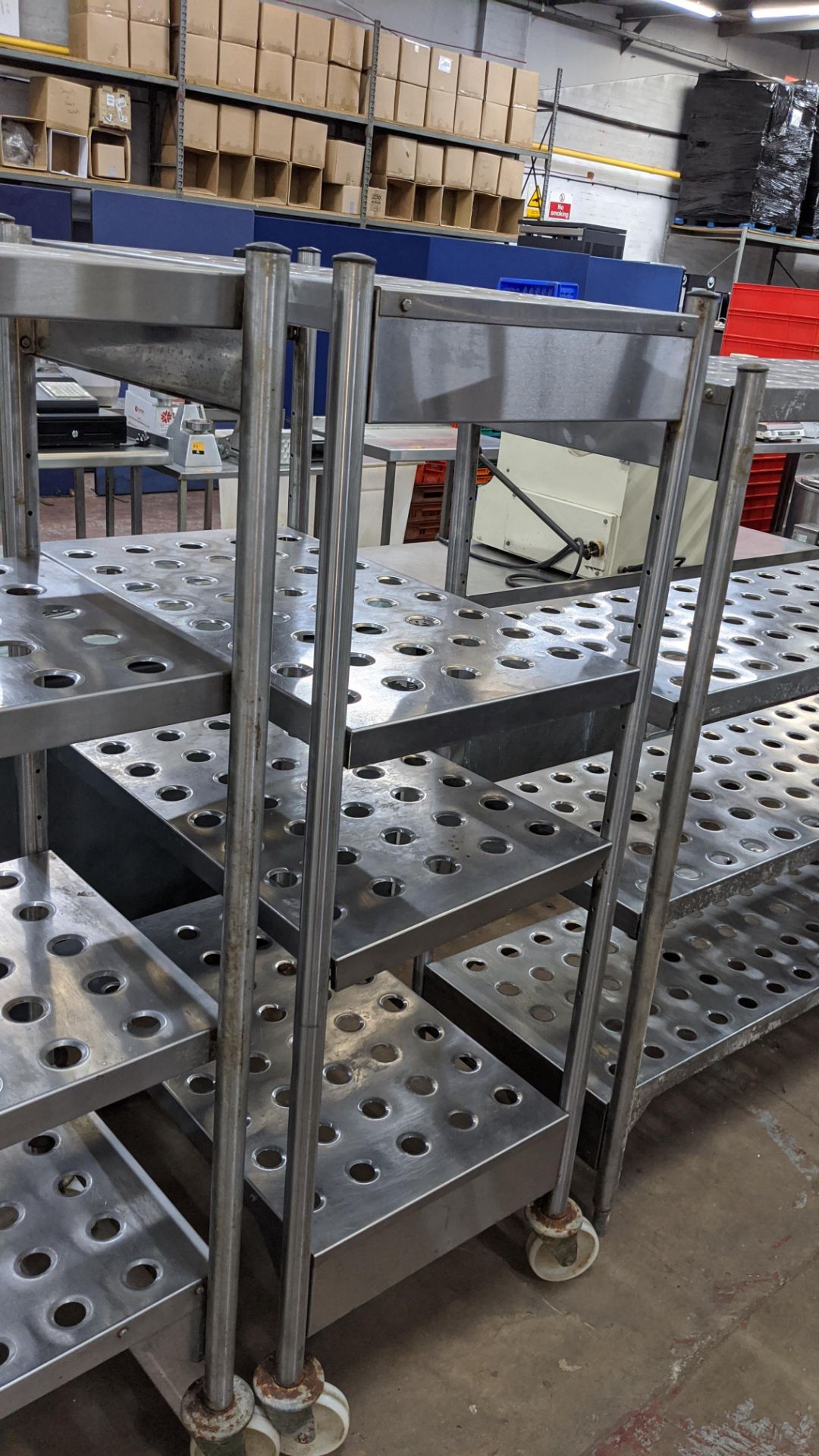 3 heavy-duty racks, used in the cold store, 2 being wide 4-tier racks (1 being 1500mm x 600mm & 1 be - Image 4 of 10