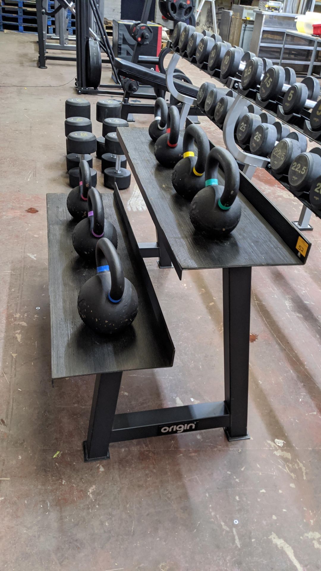 Origin kettlebell set comprising 2-tier rack & total of 7 kettlebells - updated description - Image 4 of 10