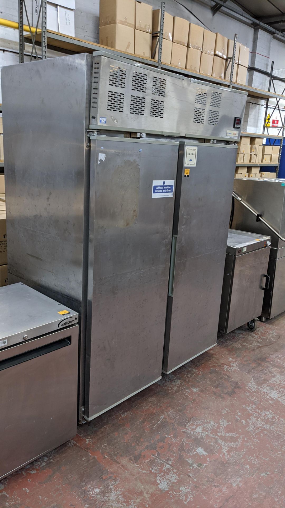 Senator 1270 stainless steel large twin door freezer