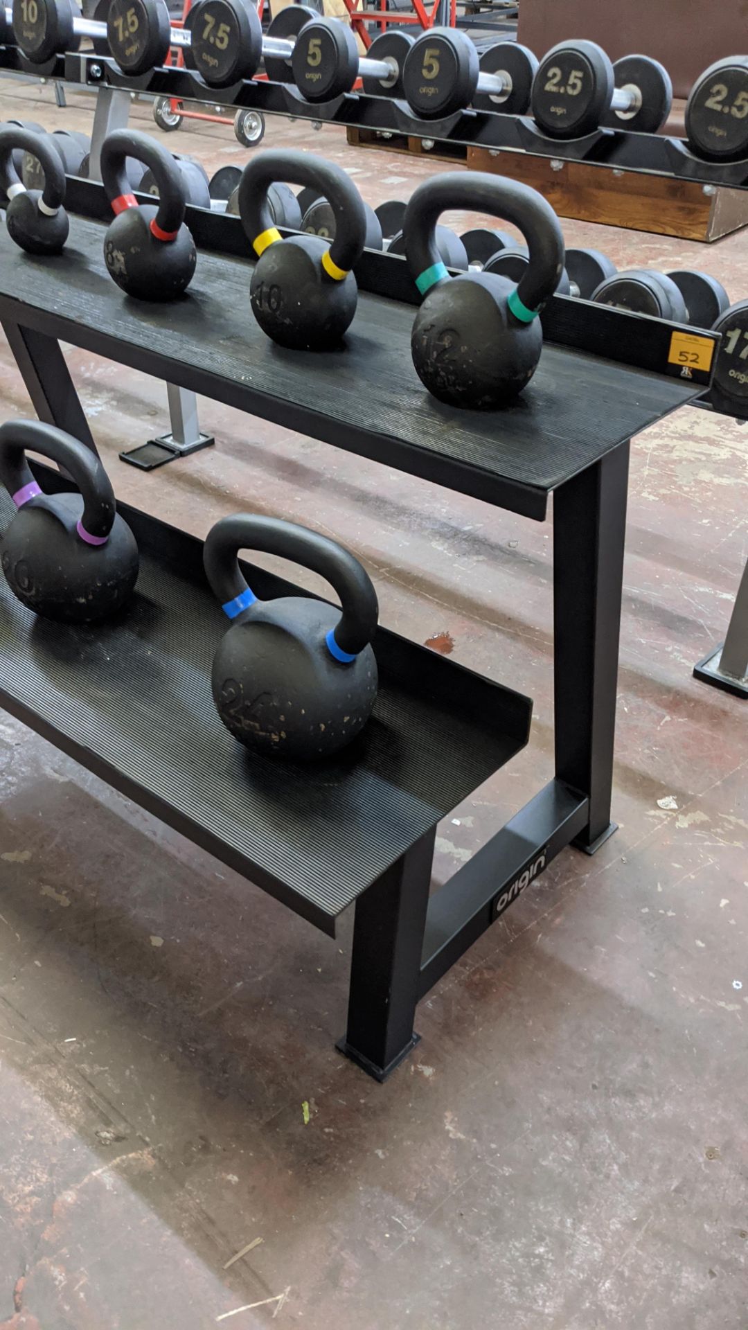 Origin kettlebell set comprising 2-tier rack & total of 7 kettlebells - updated description - Image 3 of 10