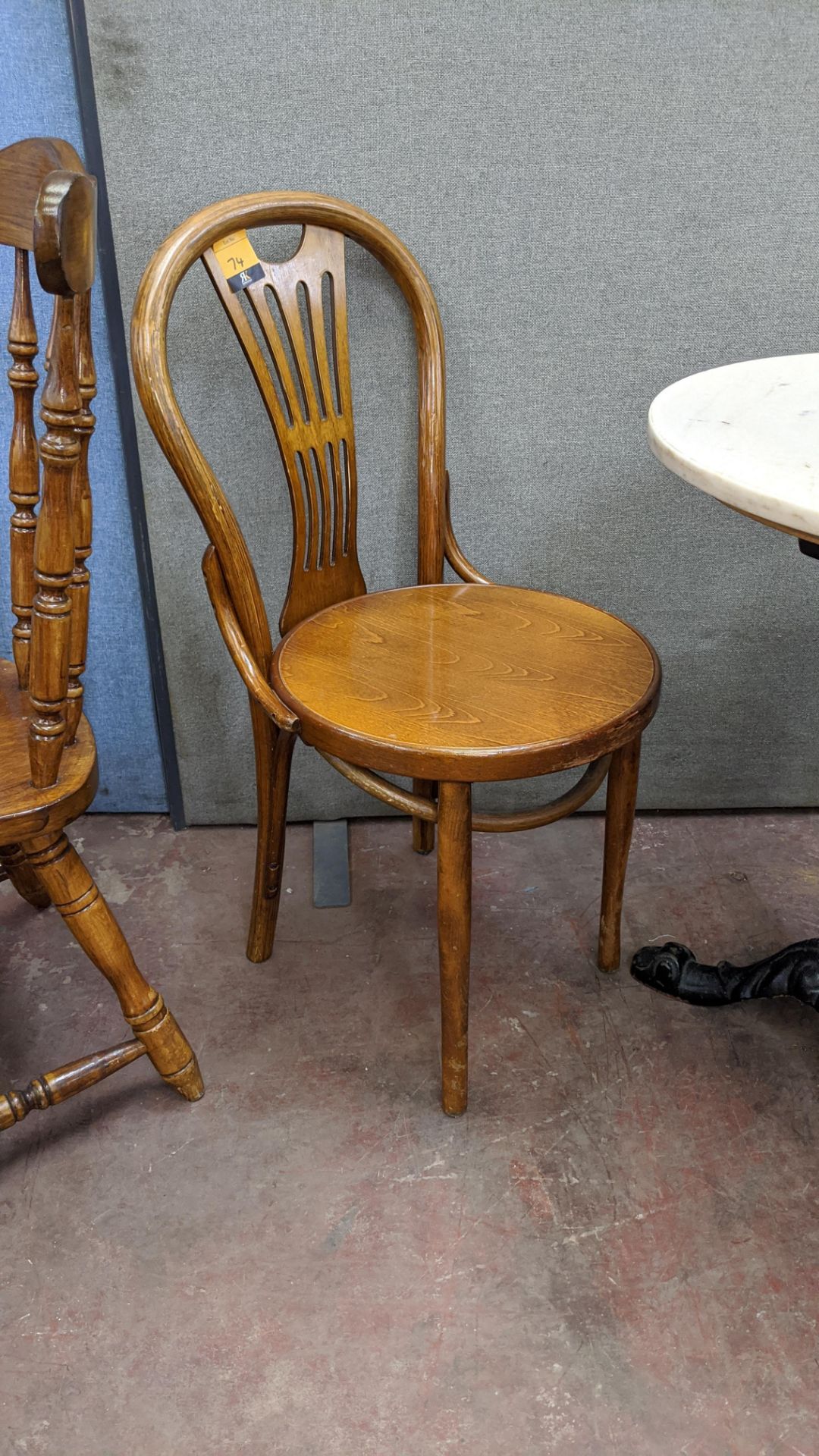 23 off matching wooden dining/café chairs NB. The chairs in lot 75 have the same frame as those in - Image 2 of 9