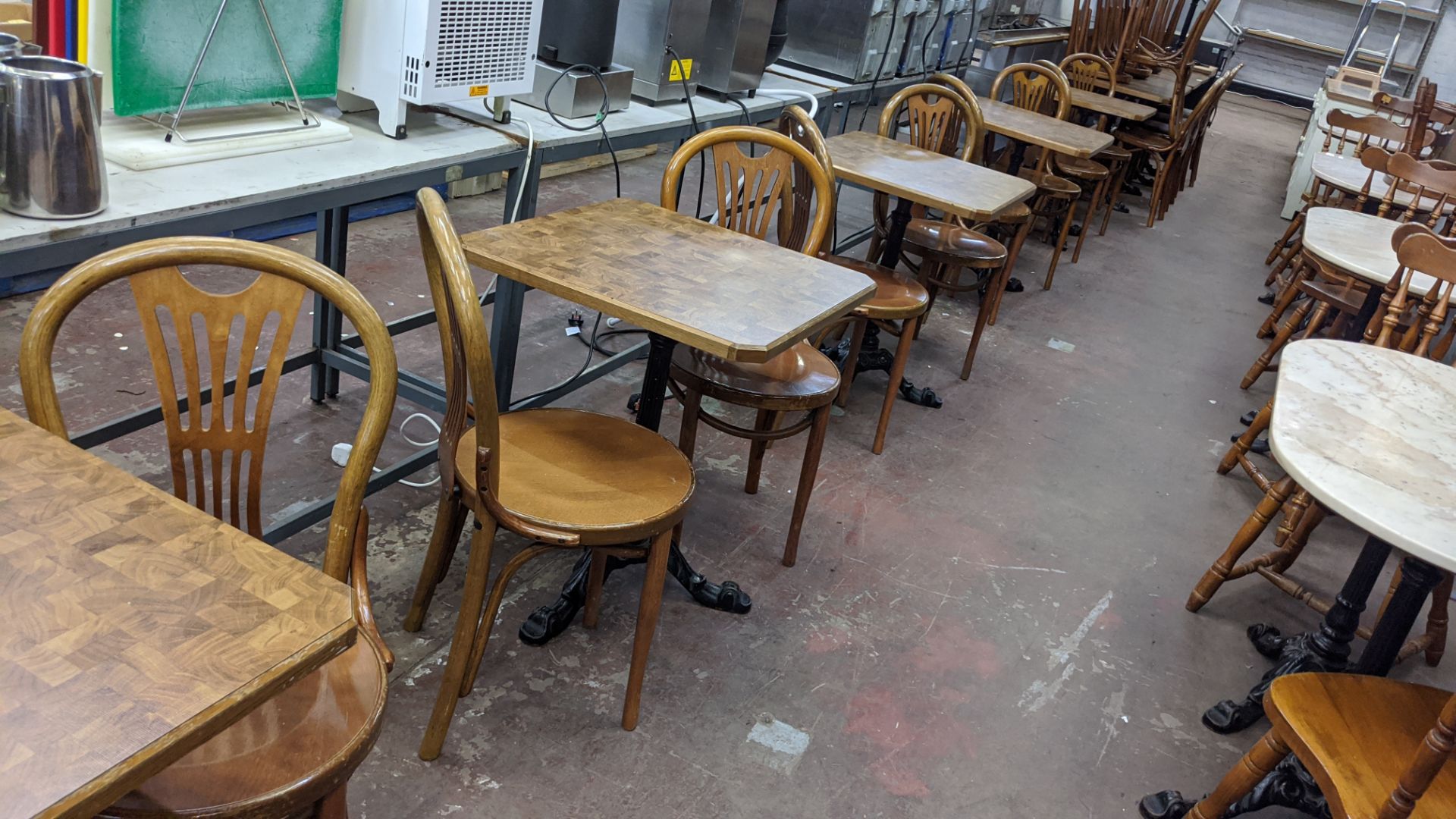 23 off matching wooden dining/café chairs NB. The chairs in lot 75 have the same frame as those in - Image 6 of 9