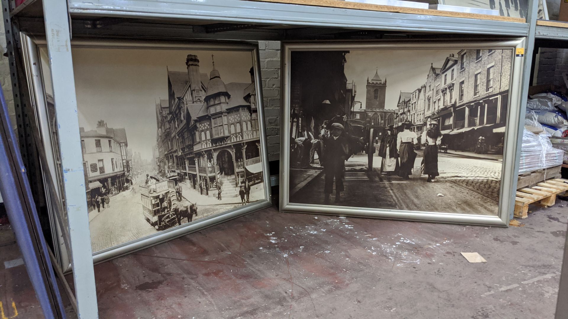 2 off large framed vintage photographic scenes, assumed to be of Chester. Each piece measures appro - Image 2 of 3