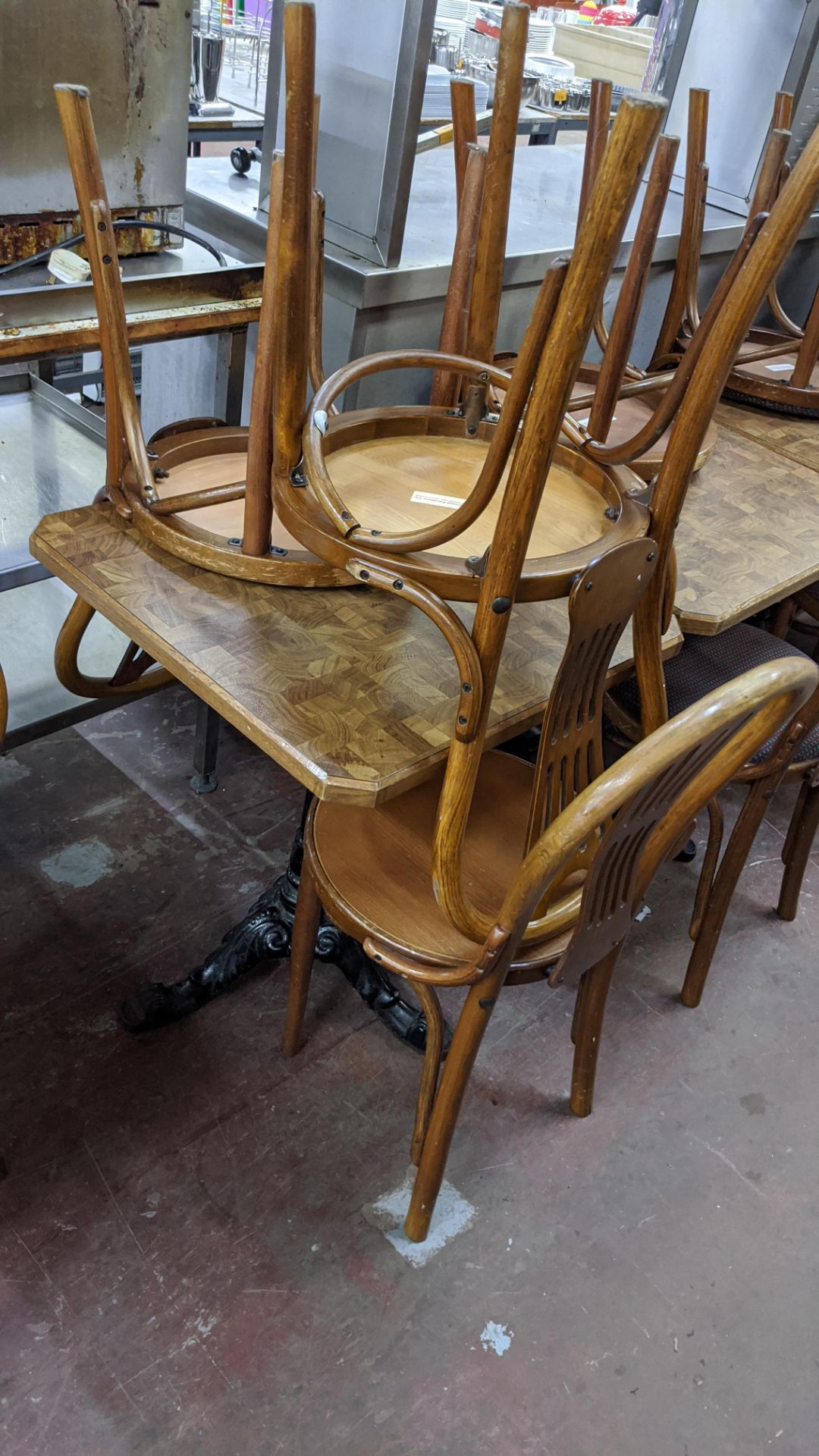 23 off matching wooden dining/café chairs NB. The chairs in lot 75 have the same frame as those in - Image 9 of 9