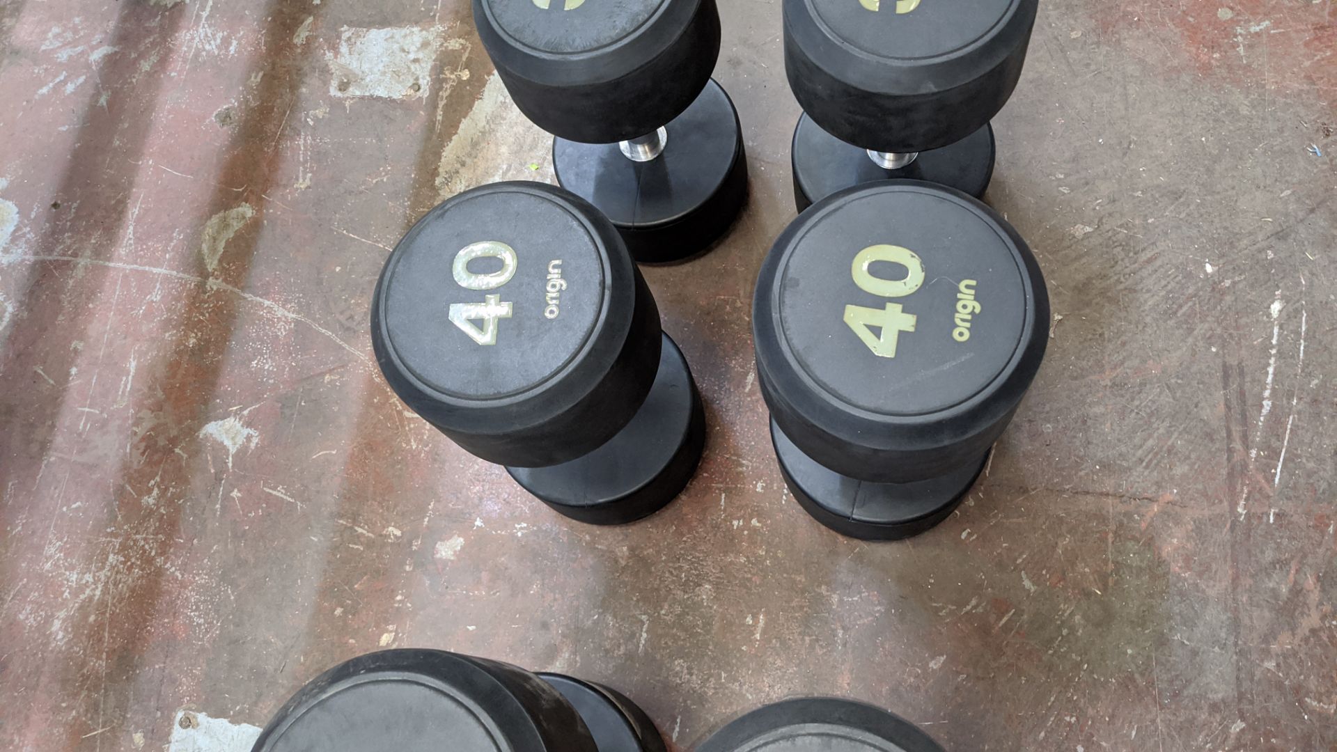 Origin RD2 rubber dumbbell set including rack. Updated lot description - Image 17 of 20