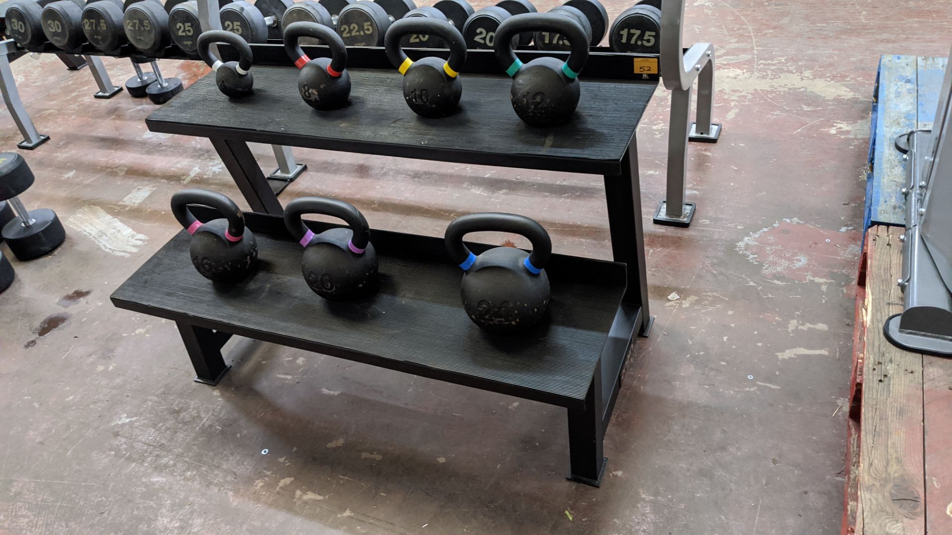 Origin kettlebell set comprising 2-tier rack & total of 7 kettlebells - updated description