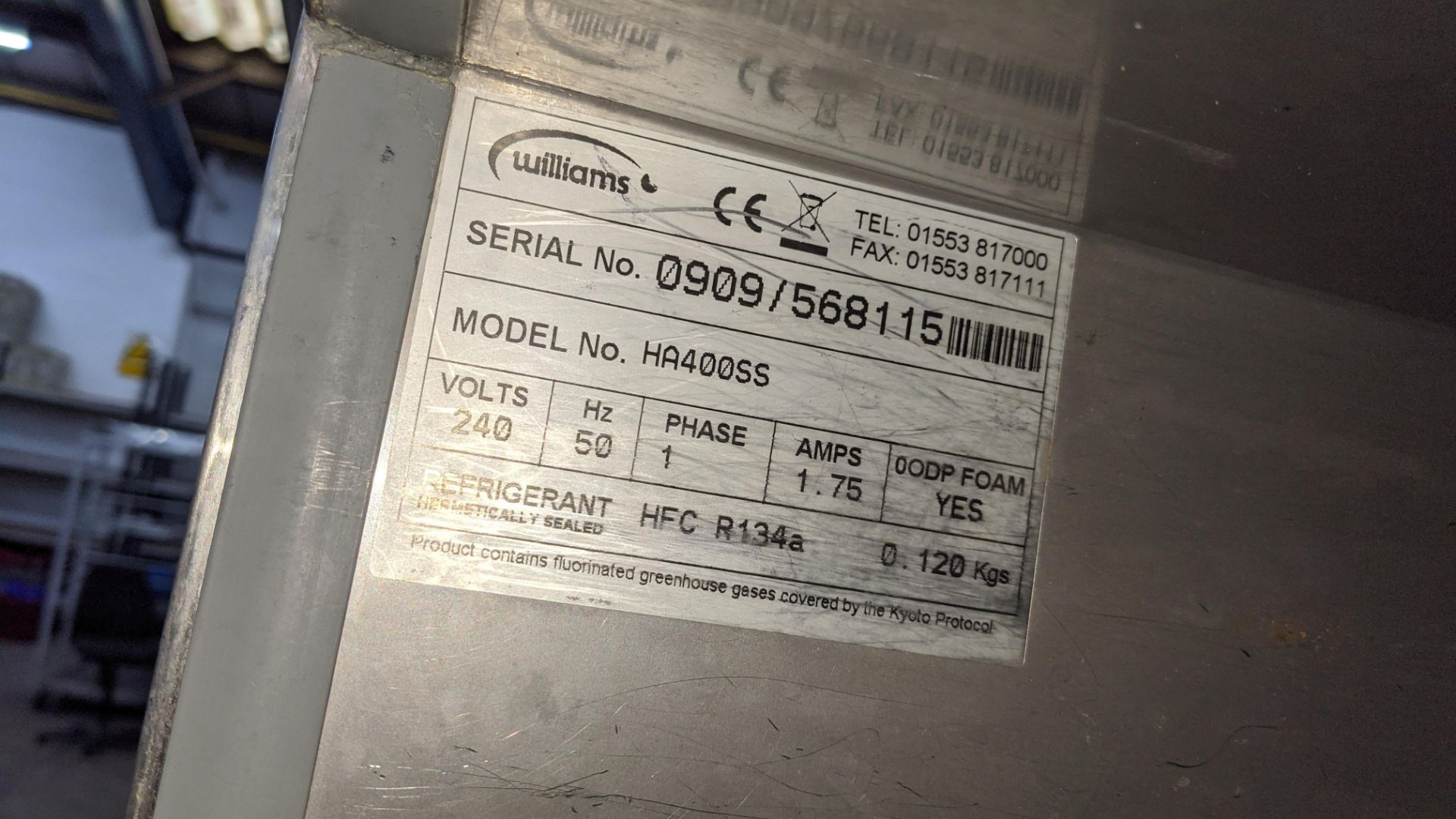 Williams HA400SS stainless steel single door fridge - Image 5 of 5