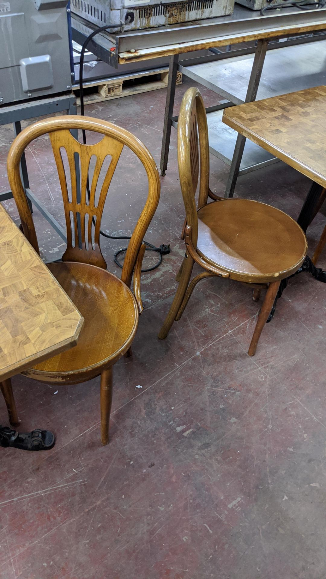23 off matching wooden dining/café chairs NB. The chairs in lot 75 have the same frame as those in - Image 7 of 9