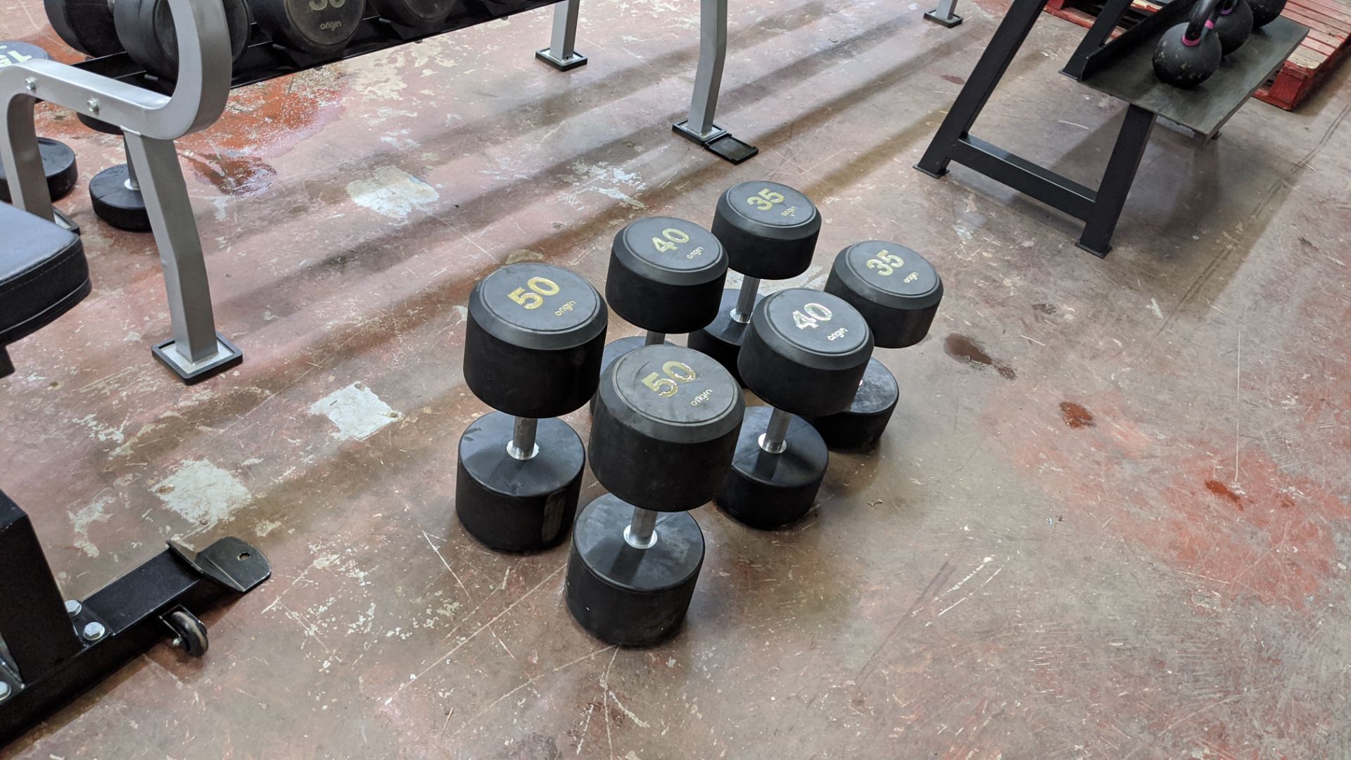 Origin RD2 rubber dumbbell set including rack. Updated lot description - Image 20 of 20