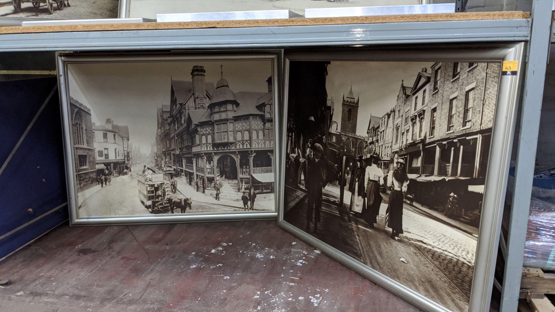 2 off large framed vintage photographic scenes, assumed to be of Chester. Each piece measures appro - Image 3 of 3