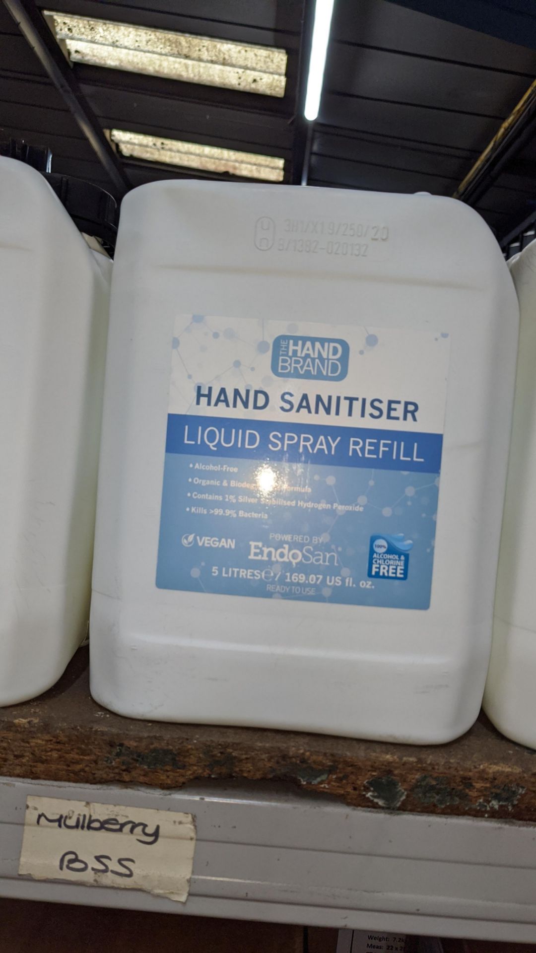 6 off 5 litre tubs of The Hand Brand hand sanitiser liquid spray, alcohol free, organic & biodegrada - Image 3 of 3