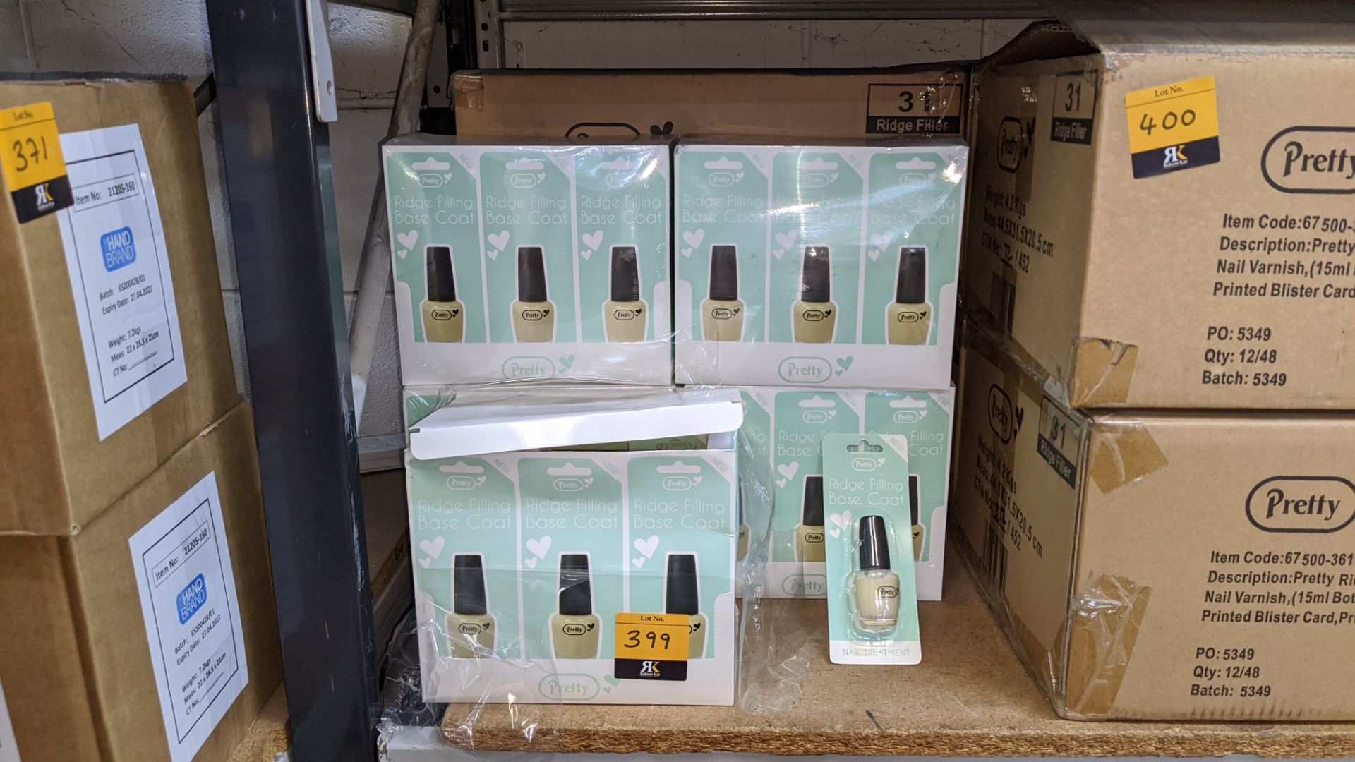 156 off 15ml bottles of Pretty ridge filler base coat nail treatment. Each bottle is individually c