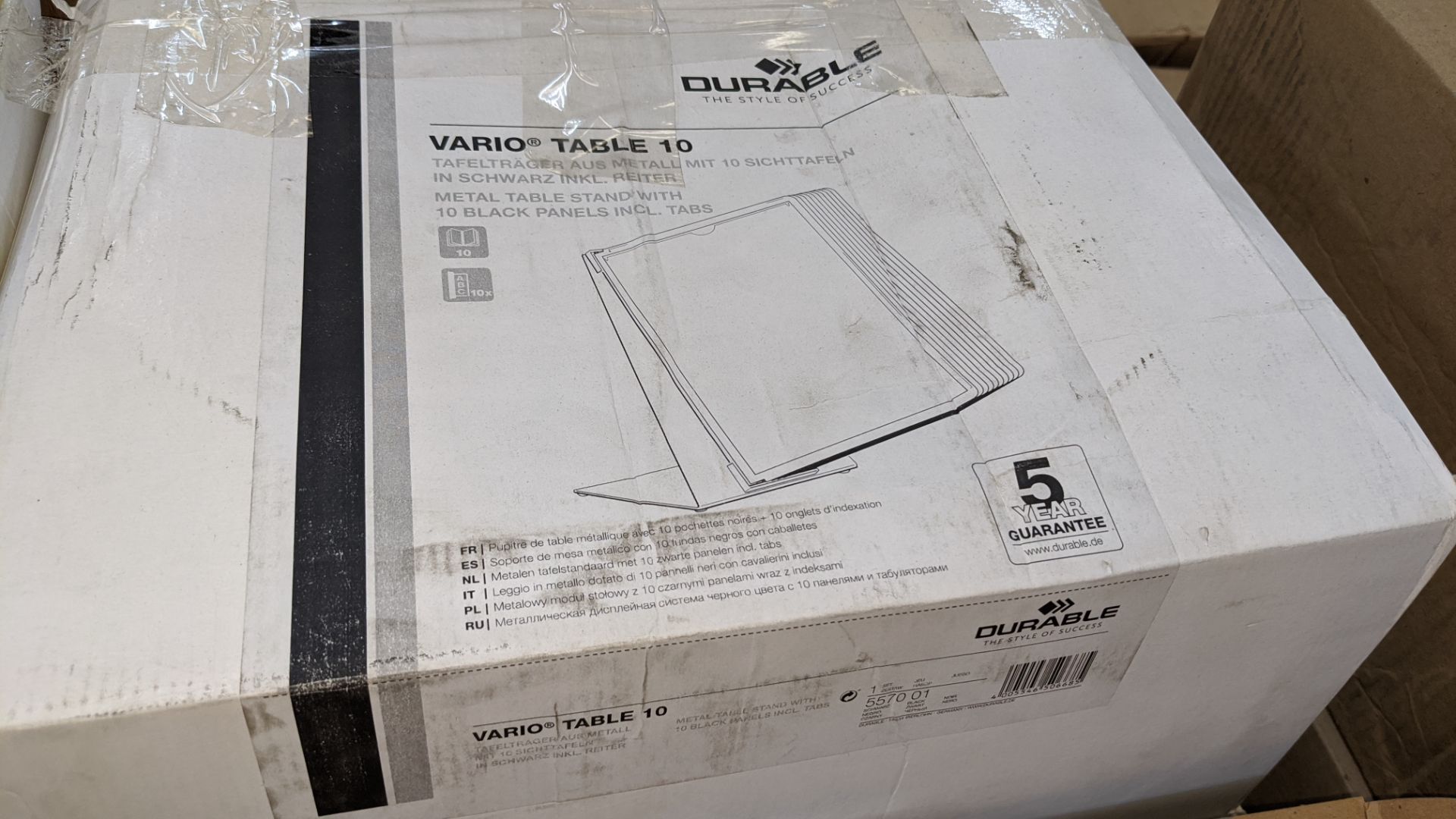 10 off Durable Vario Table 10 metal table stands each including 10 black panels & tabs for same - Image 4 of 5