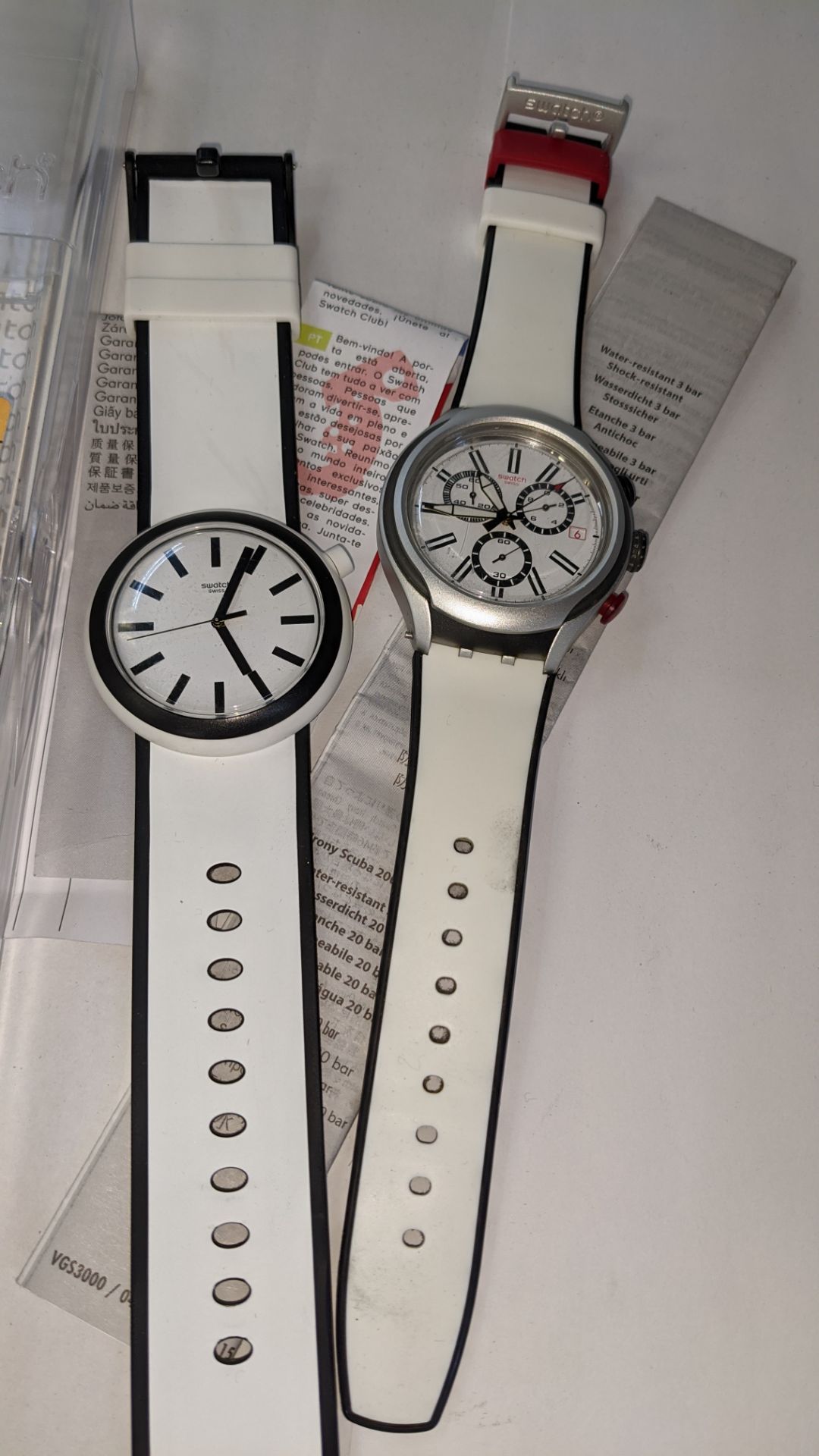 2 off Swatch Watches, one being Pop Swatch & the other being a chronograph watch, including one case - Image 4 of 8