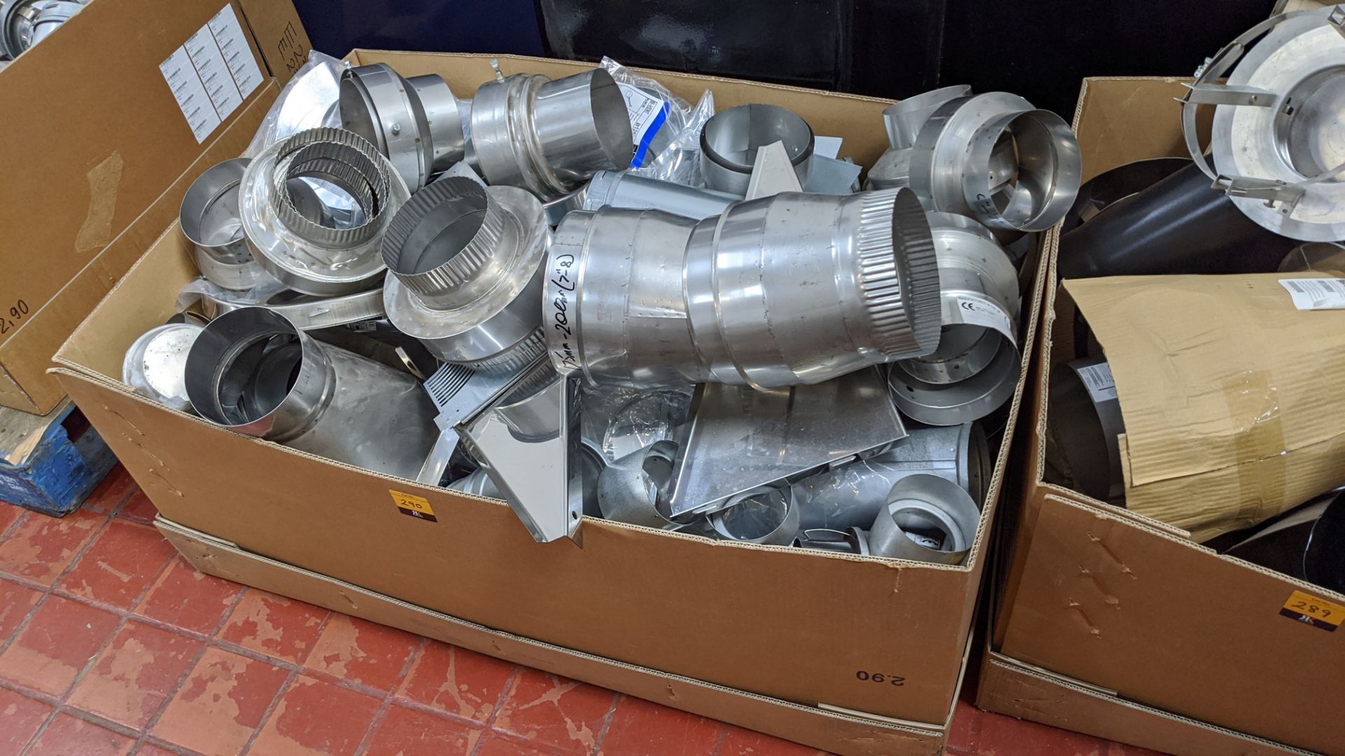 Large box of assorted chimney components & connectors
