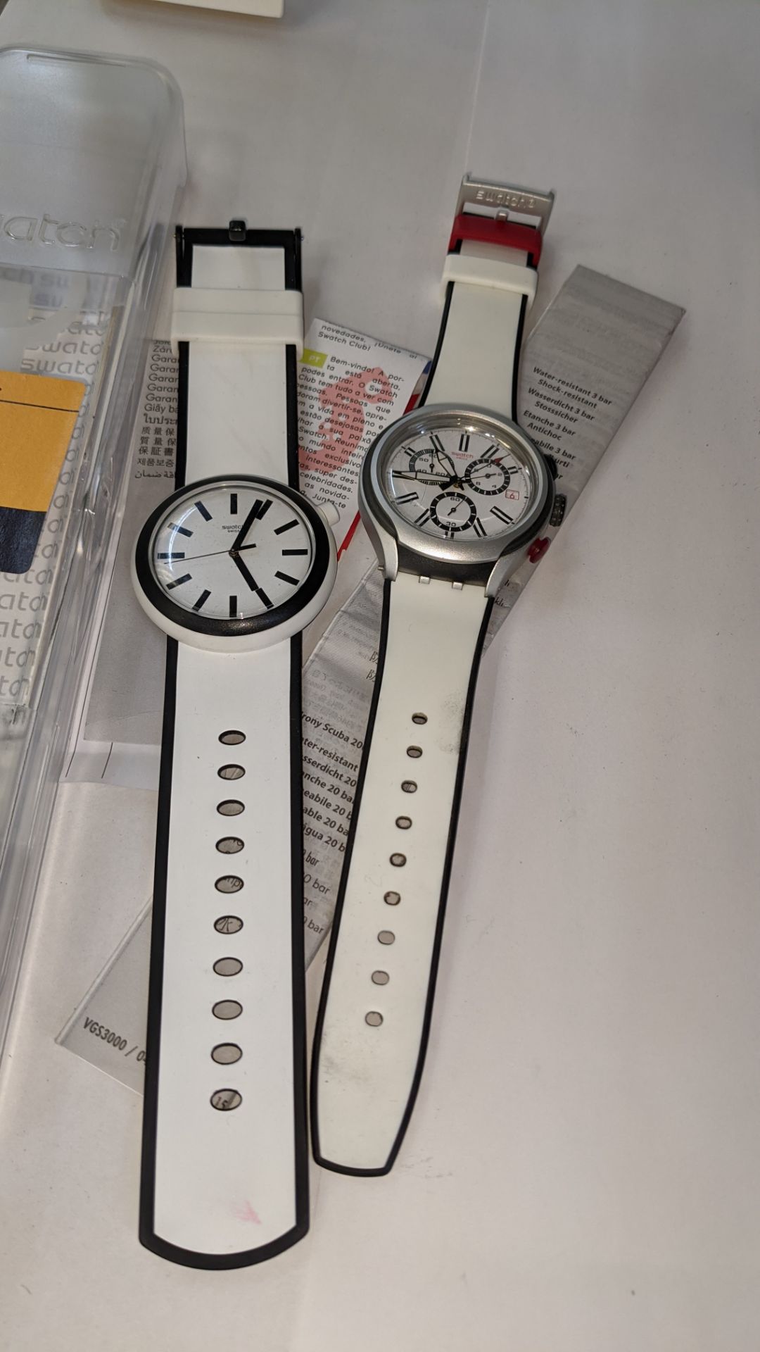 2 off Swatch Watches, one being Pop Swatch & the other being a chronograph watch, including one case - Image 3 of 8