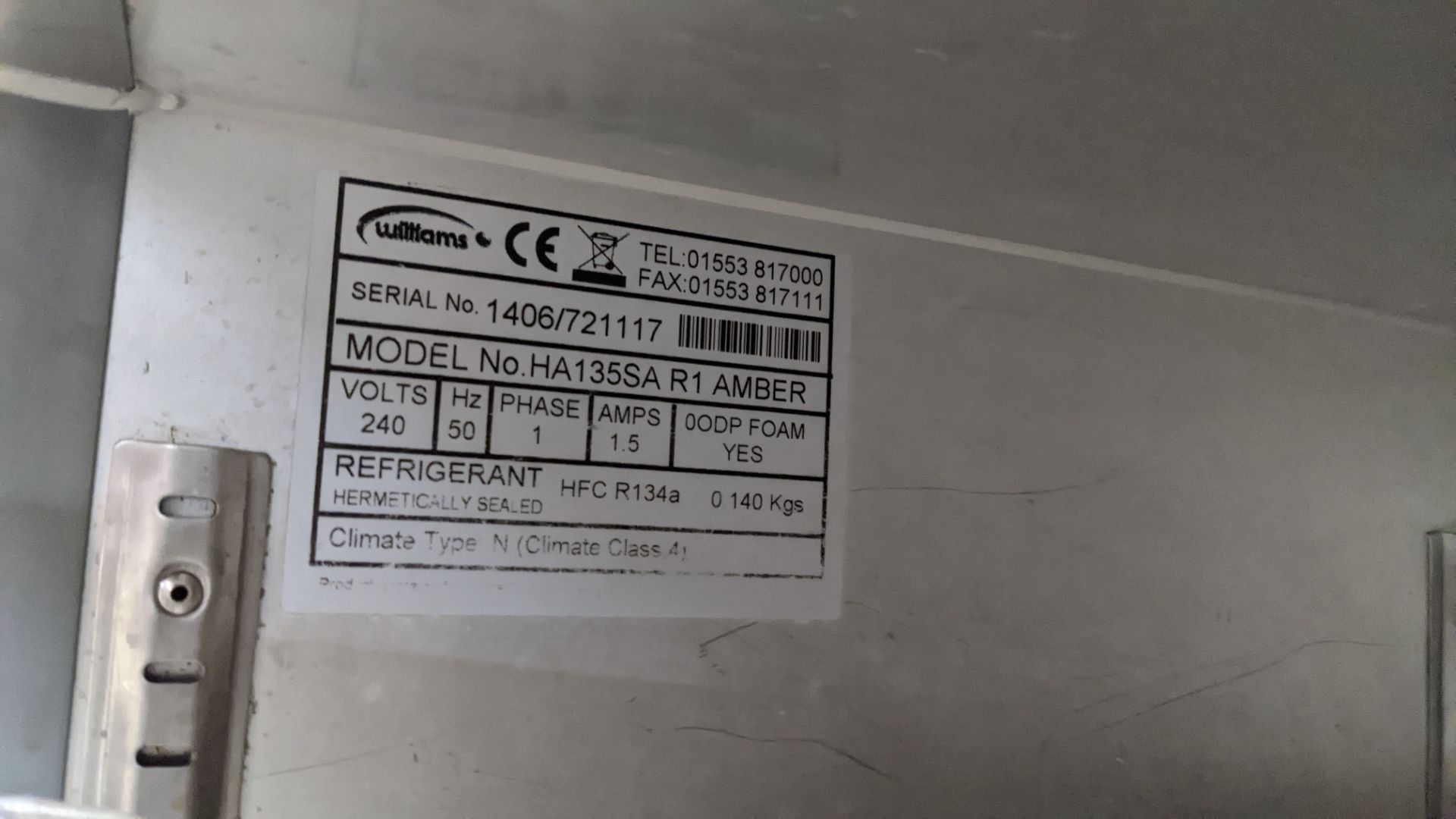 Williams HA135SA stainless steel undercounter fridge - Image 5 of 5