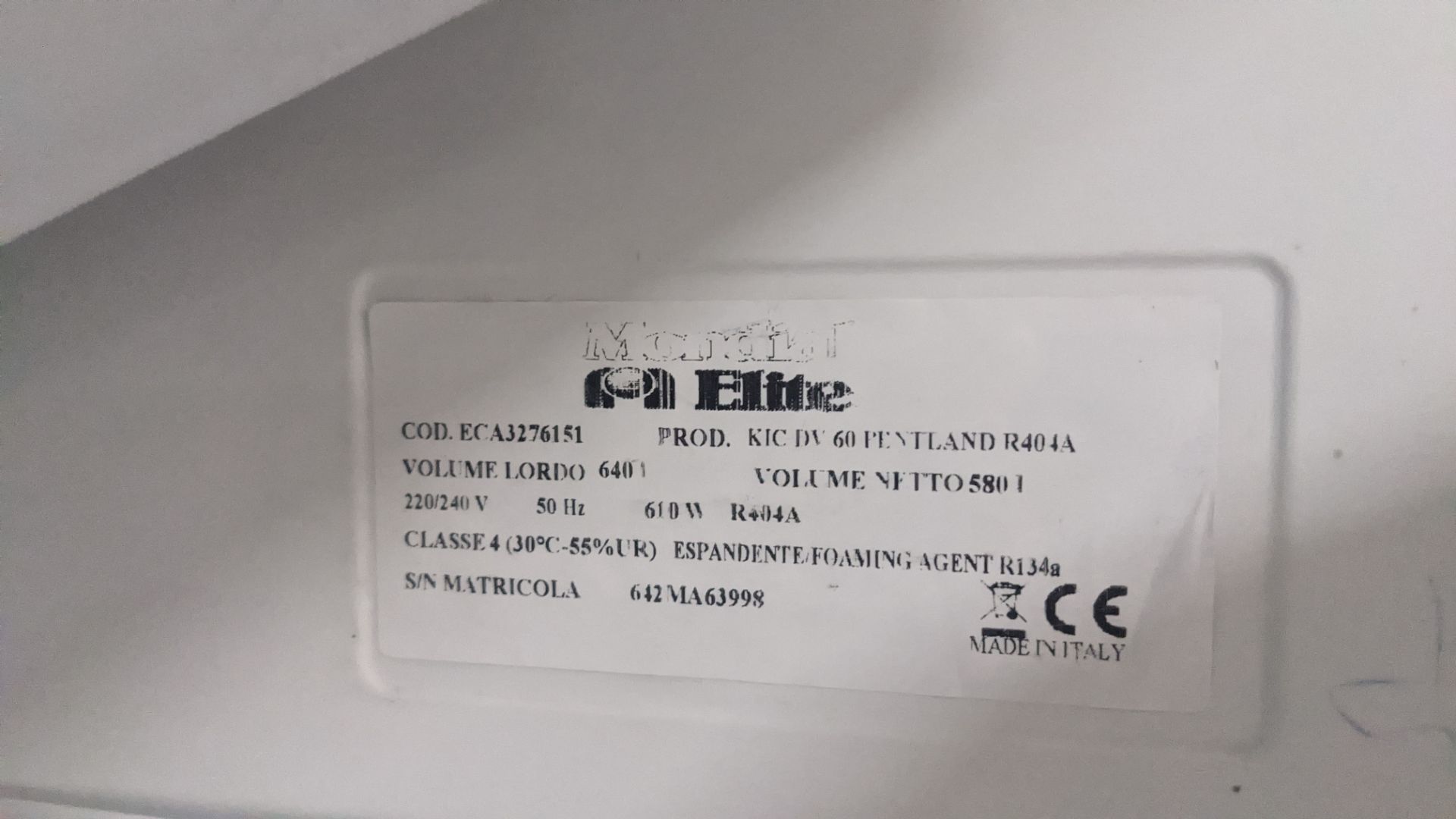 Mondial Elite KICDV60 tall wide white freezer - Image 5 of 5