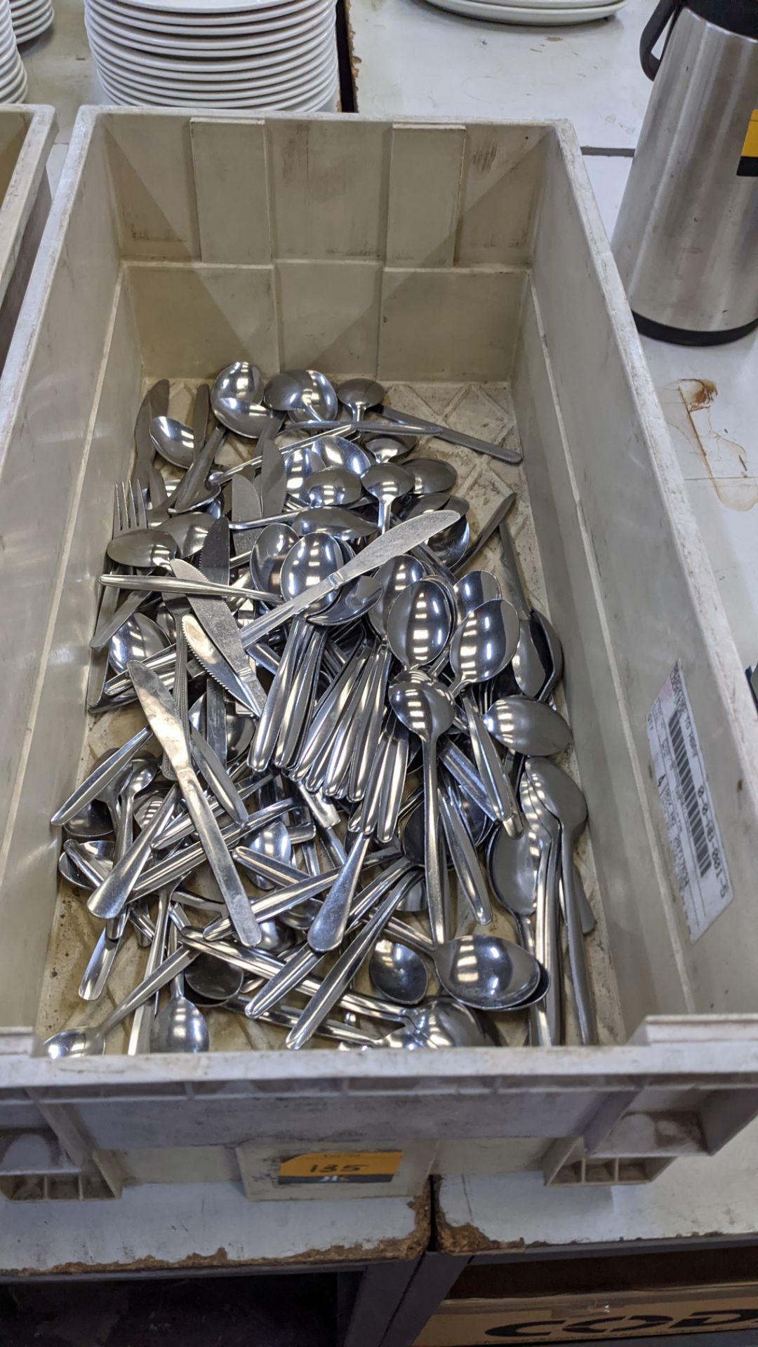 Contents of a crate of cutlery