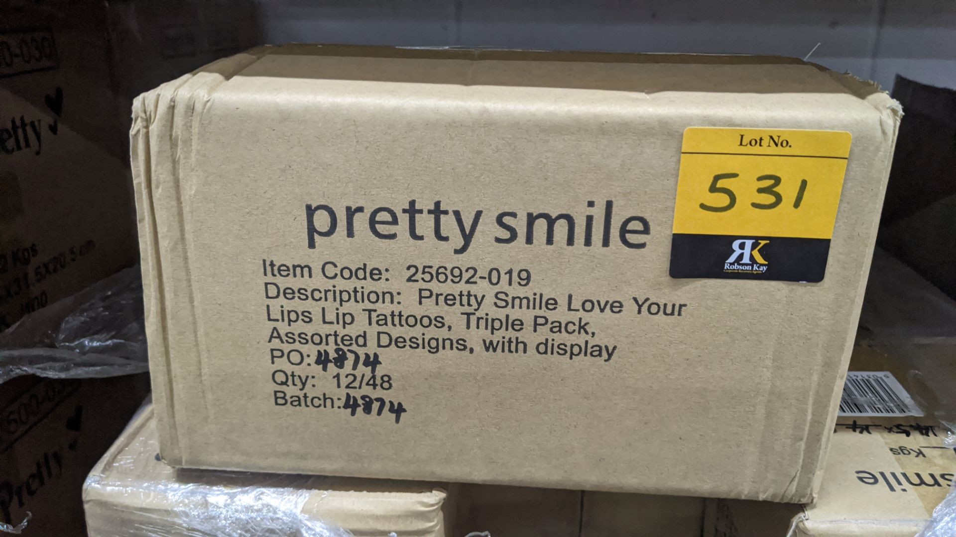 12 boxes of Pretty Smile Love Your Lip tattoos - each carton contains 4 display boxes & each box has - Image 3 of 4