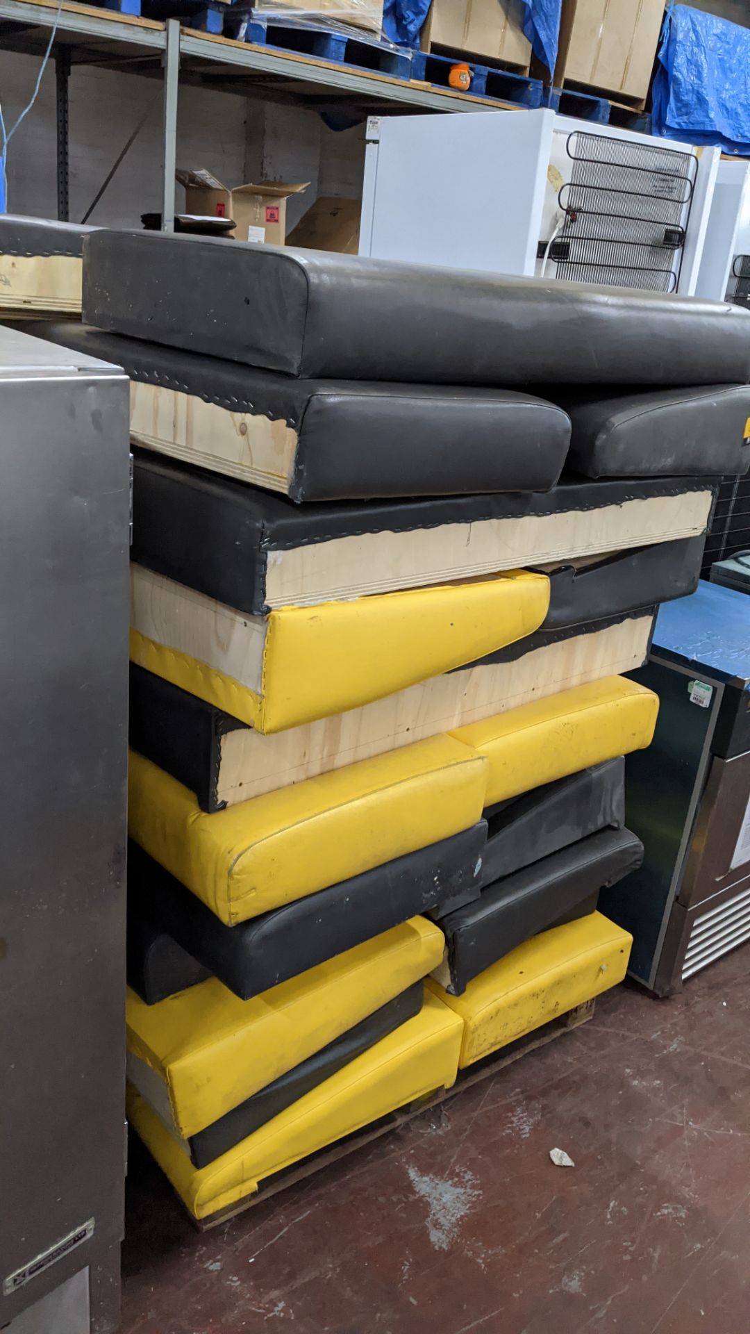 Stack of bench/banquet seating padded seat bases/backs - Image 2 of 4