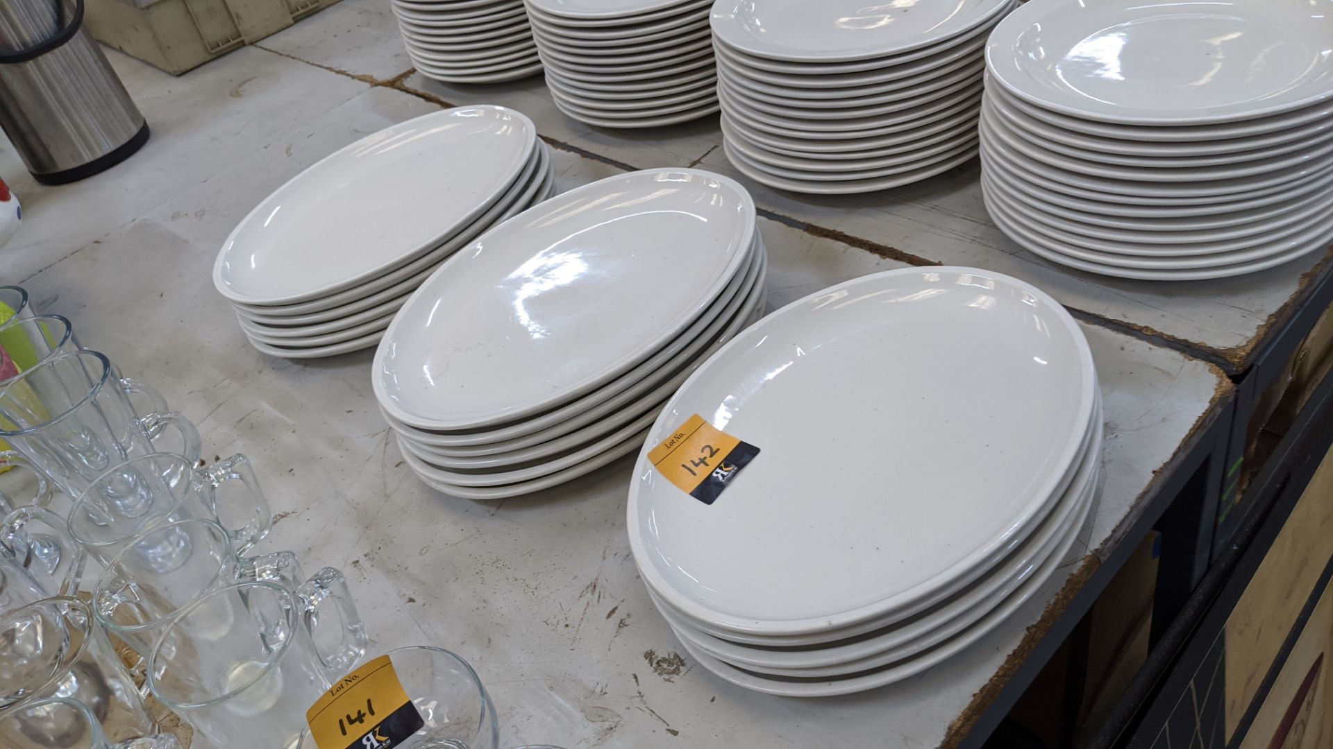 Large quantity of white crockery comprising oval & round plates plus saucers, bowls, cups, mugs & mo - Image 3 of 16