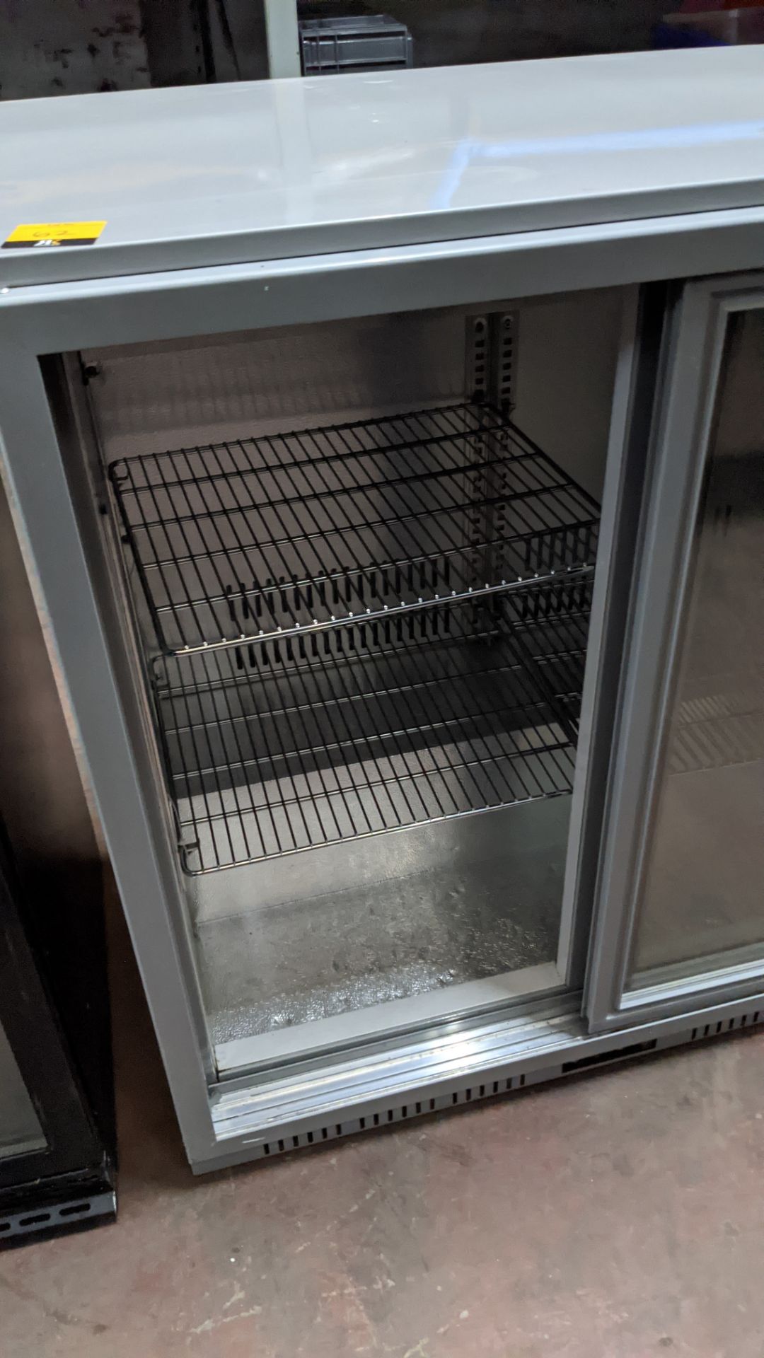 Coolpoint silver/grey twin clear sliding door back bar/bottle fridge - Image 3 of 5