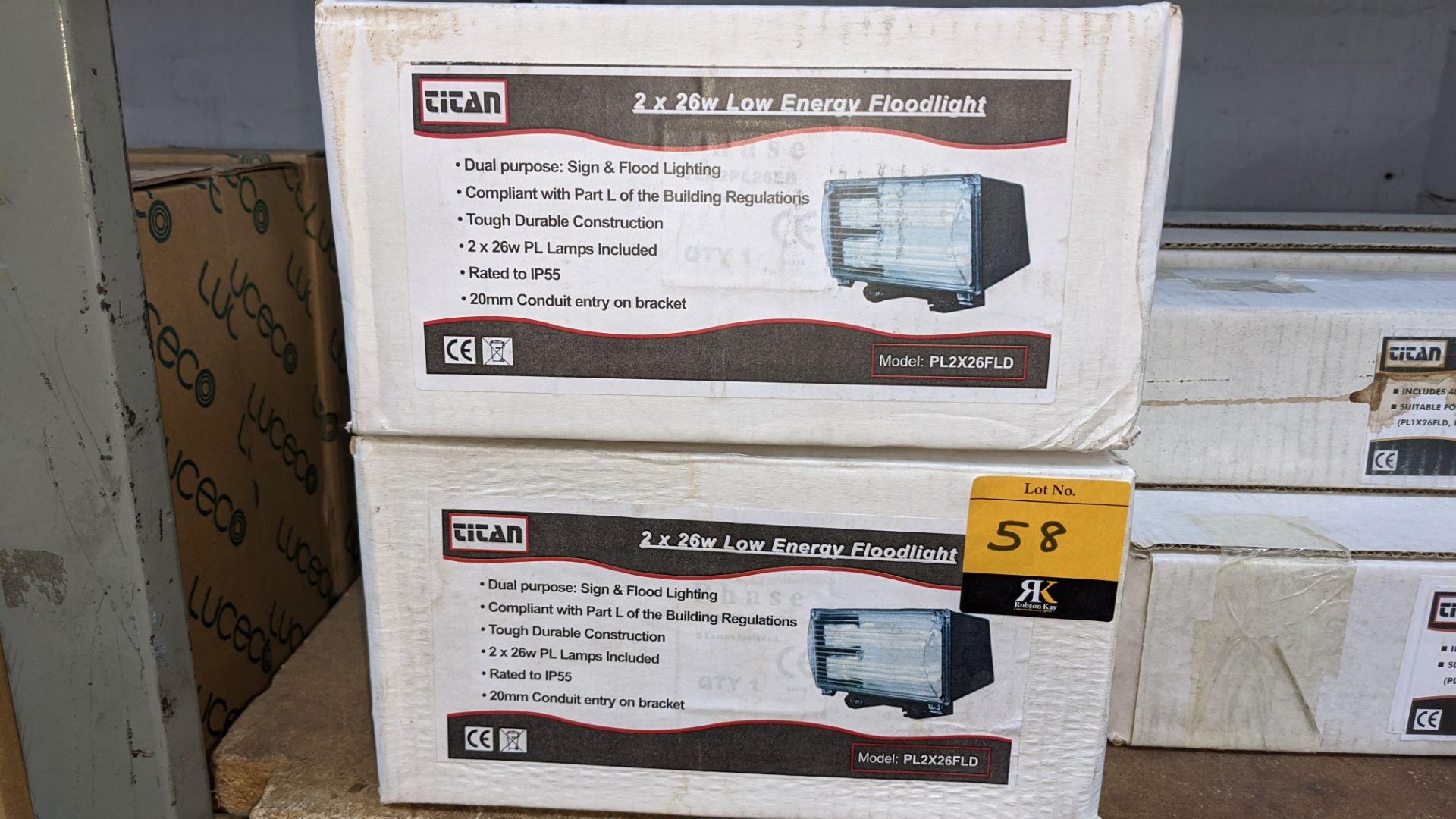 6 off Titan 2 x 26W low energy floodlights - Image 2 of 3