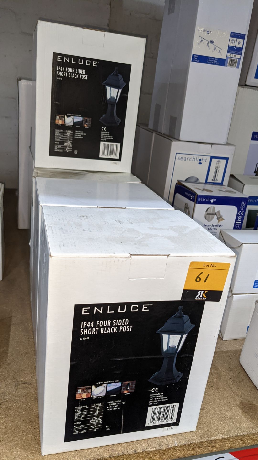 7 off Enluce IP44 black post outdoor lamps, comprising 5 off short post & 2 off tall post units - Image 2 of 3