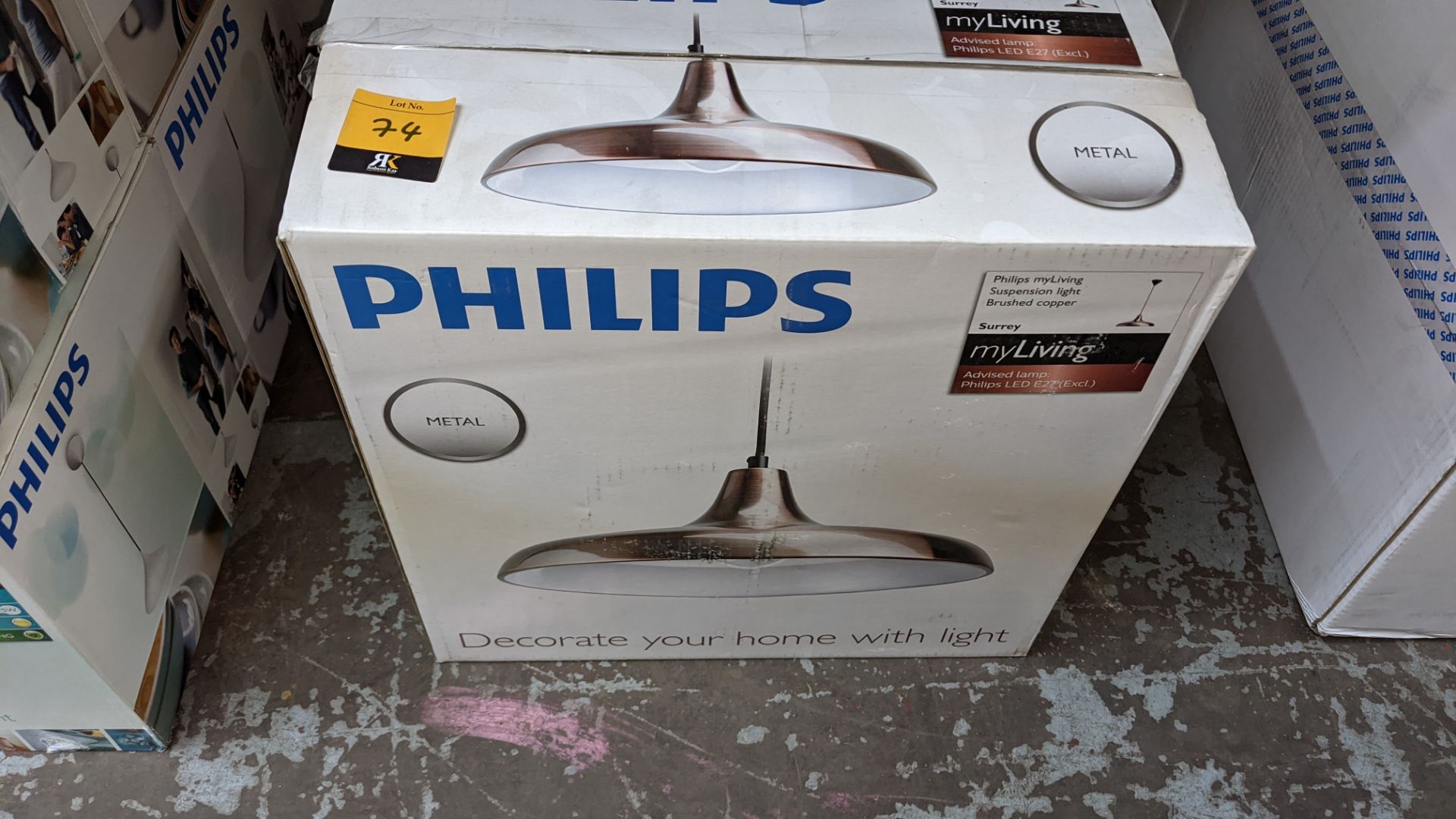 6 off Philips Myliving suspension lights in brushed copper finish - Image 3 of 3