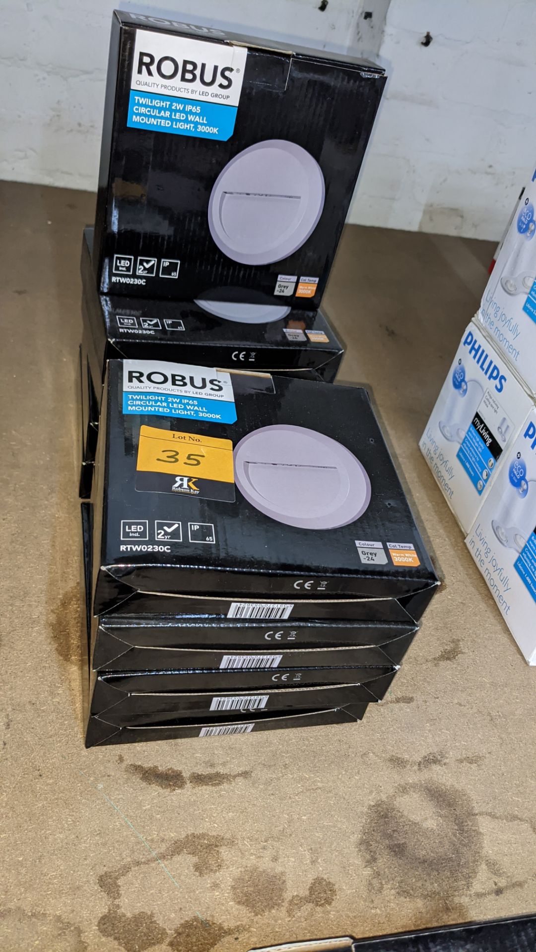 9 off Robus Twilight 2W IP65 circular LED wall mounted lights 3000K