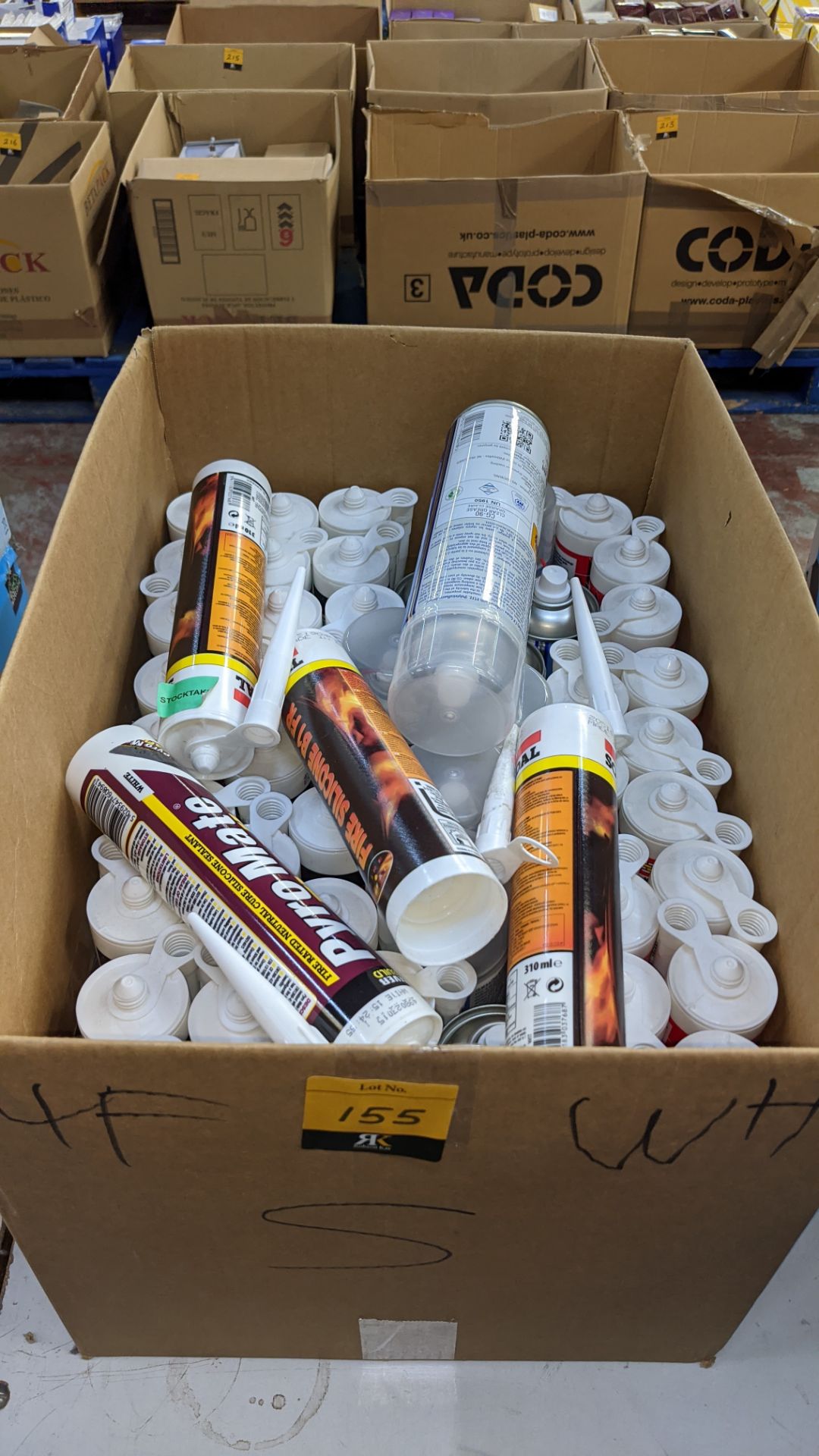 Box of assorted silicones & sealants