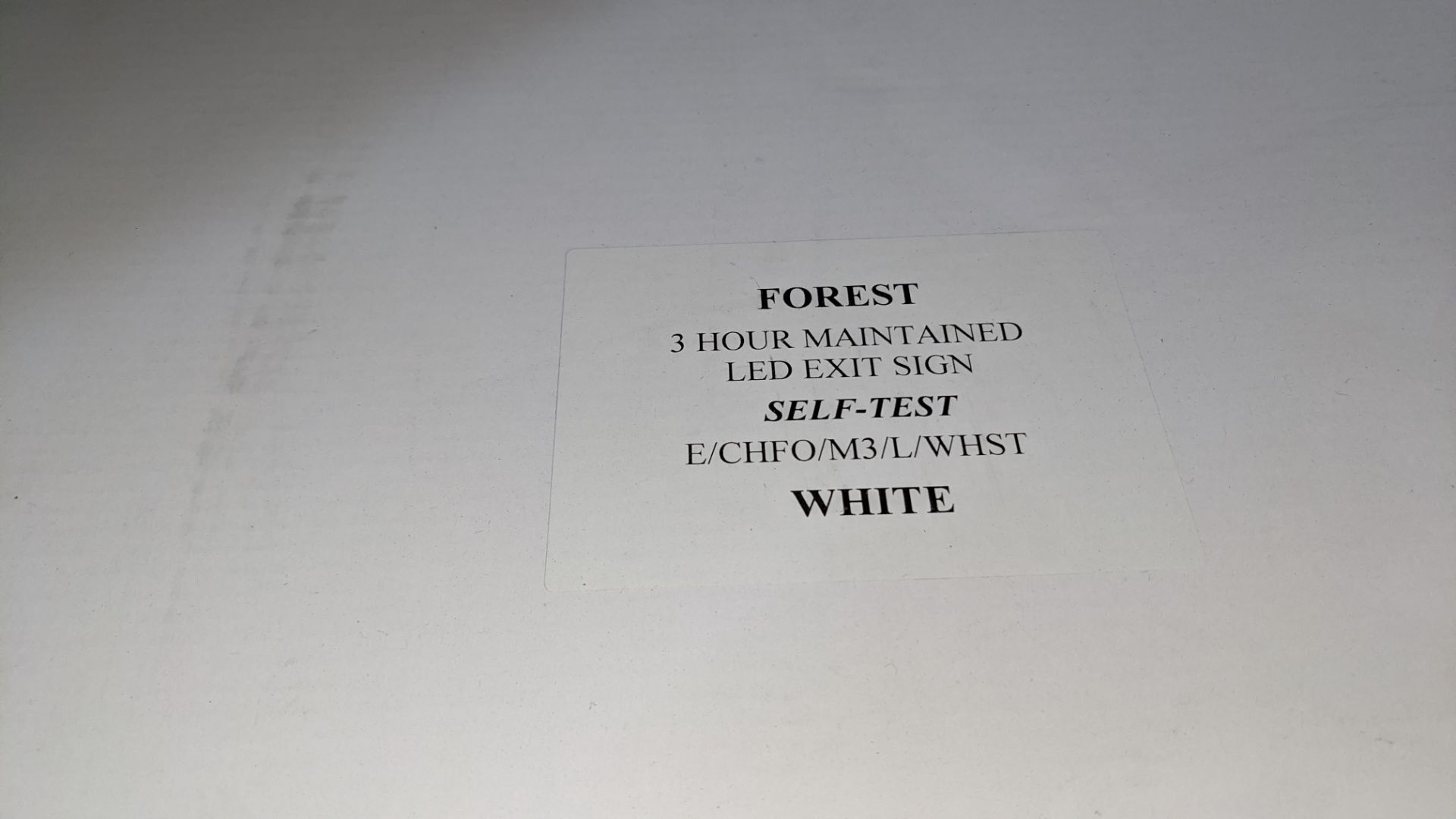 Forest 3 hour maintained LED self-test exit sign in white finish - Image 2 of 4