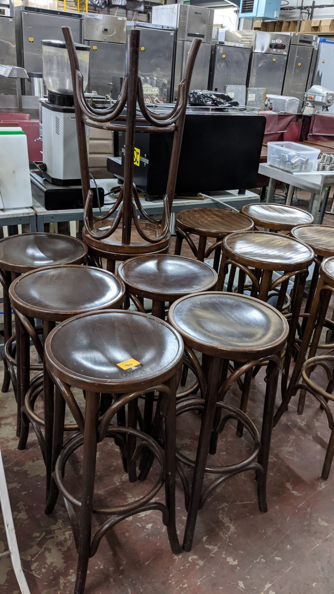 7 off matching wooden bar stools - Image 2 of 3