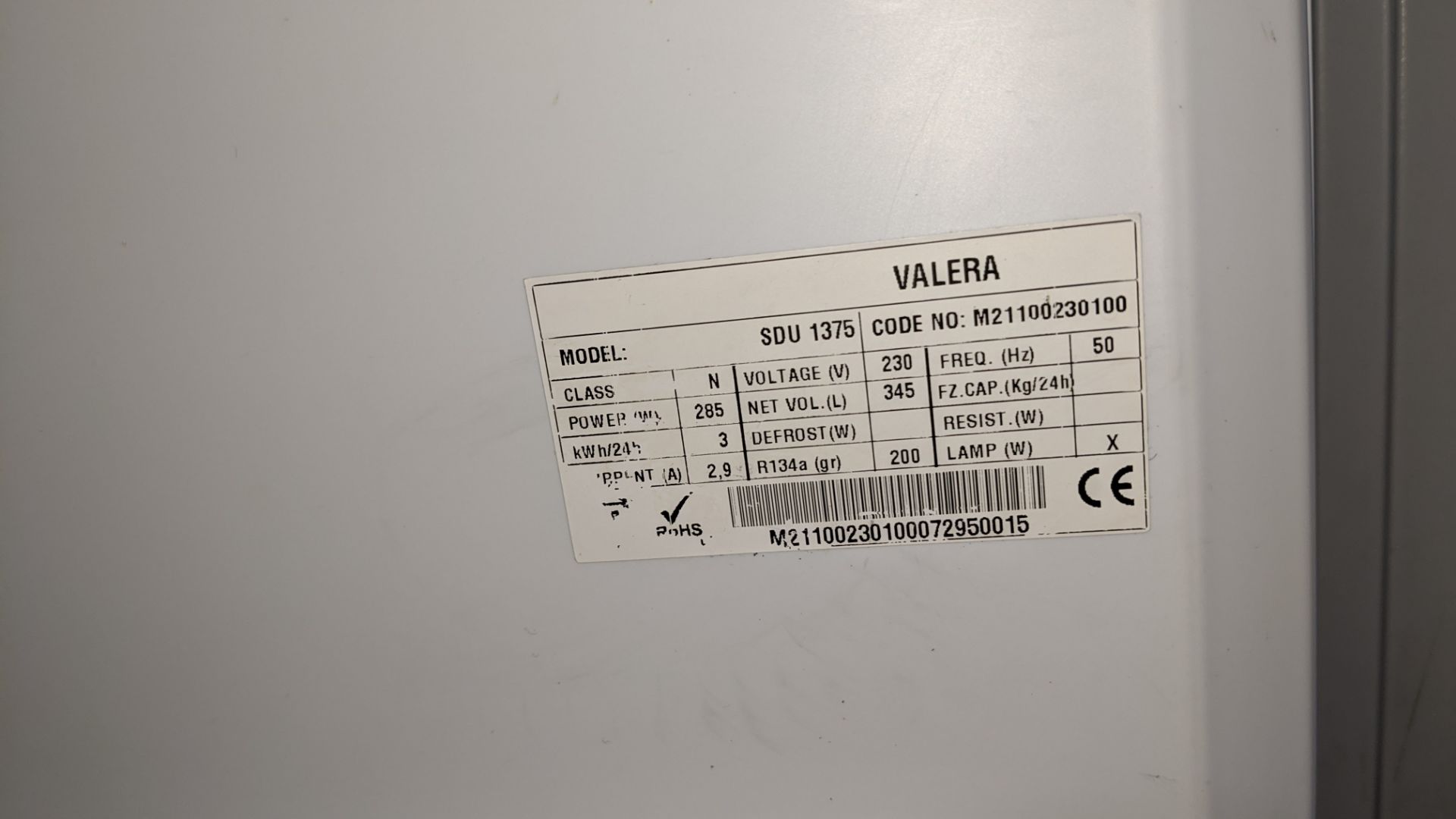 Valera tall single door fridge - model SDU1375 - Image 5 of 5