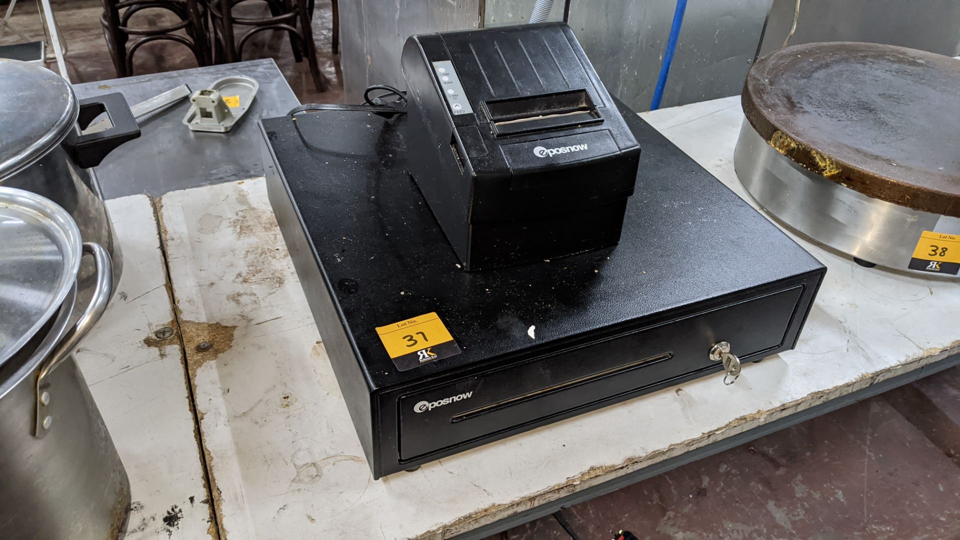 Posnow thermal receipt printer & cash drawer with key