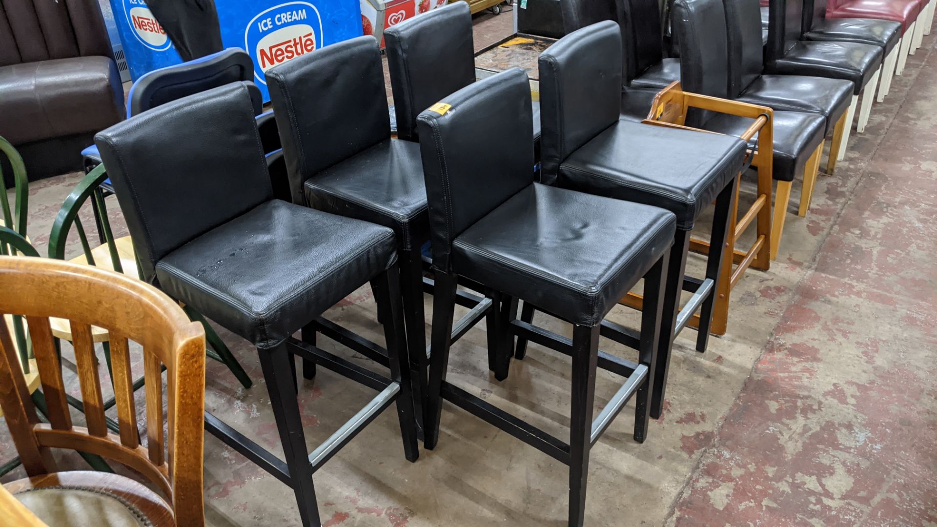 5 off black upholstered bar stools