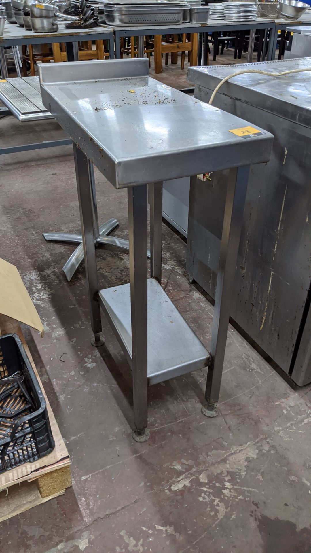 Slimline twin tier stainless steel table - Image 2 of 3