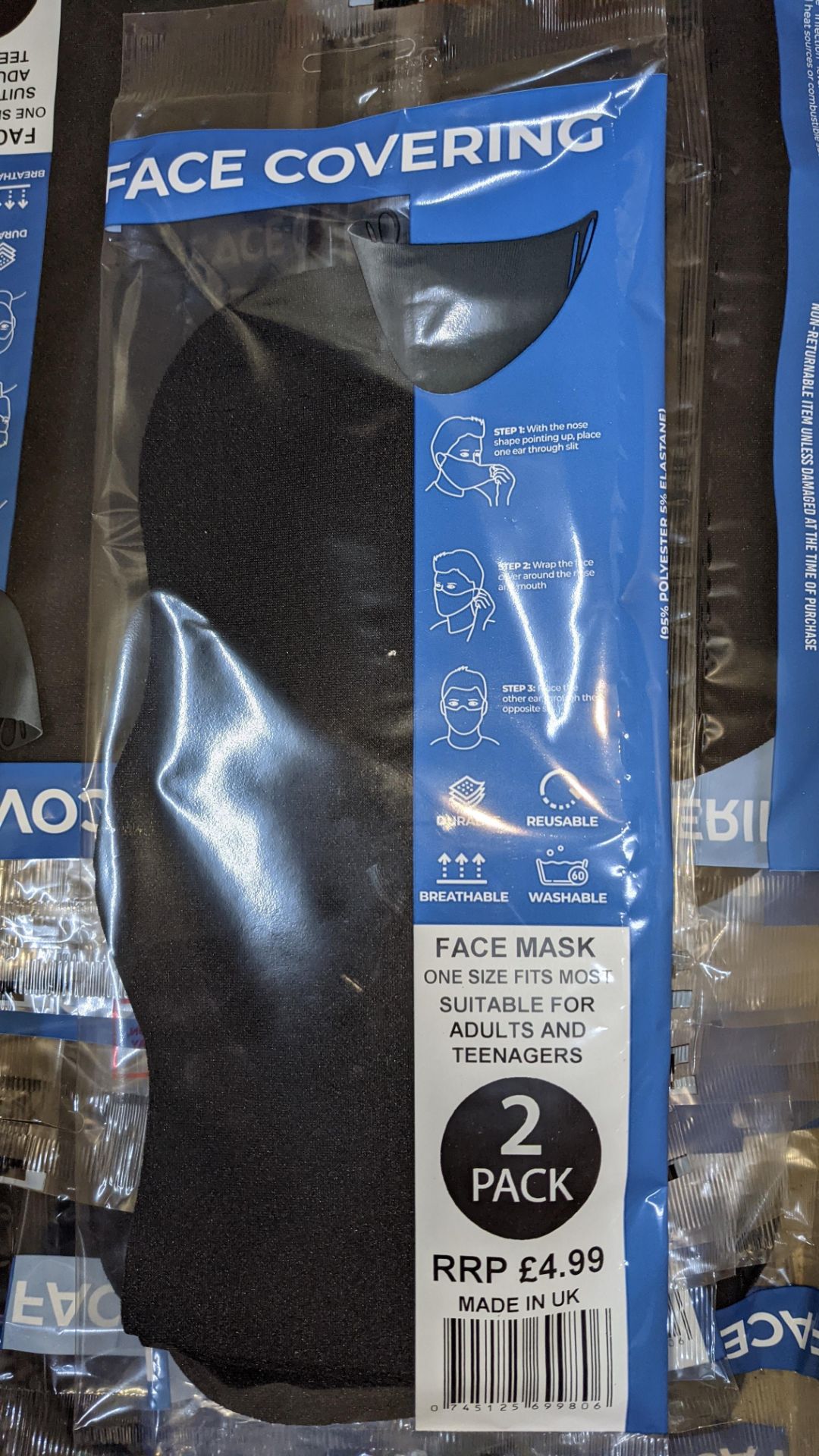 100 off adult face masks, packaged in twin packs in plain black. This lot consists of 50 twin packs - Image 2 of 9