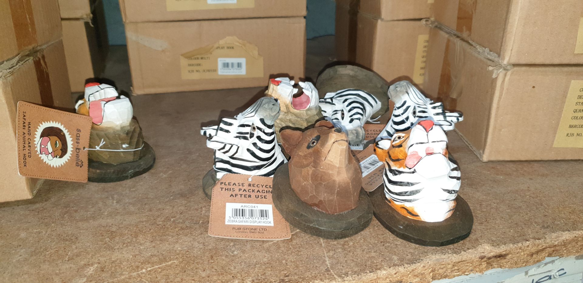 Approx. 150 off Safari display hooks including bear, lion, stag, zebra & tiger - Image 3 of 5