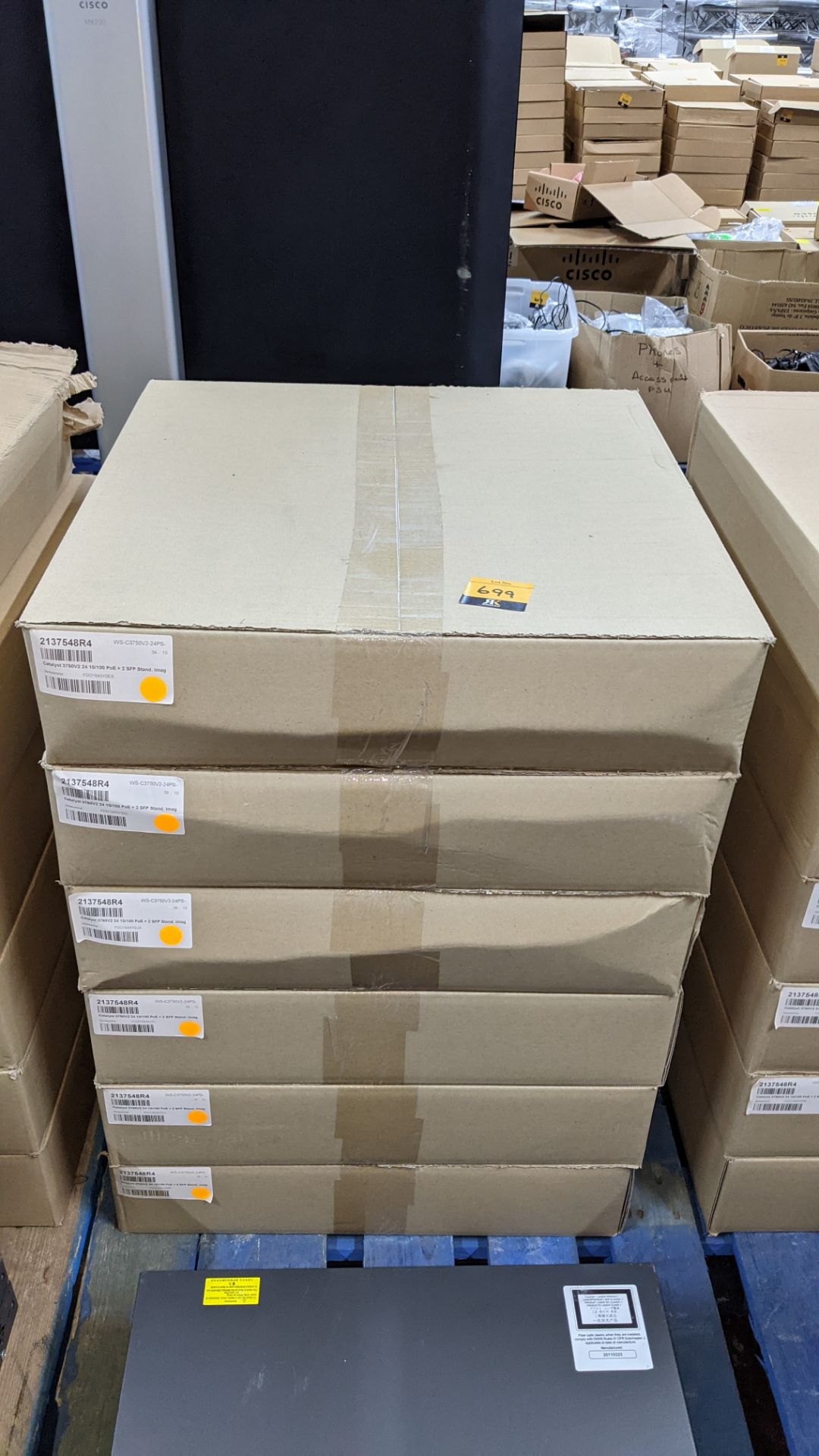 6 off Cisco 3750 V2 managed switches - we assume these are refurbished as each unit is wrapped in pl - Image 2 of 5