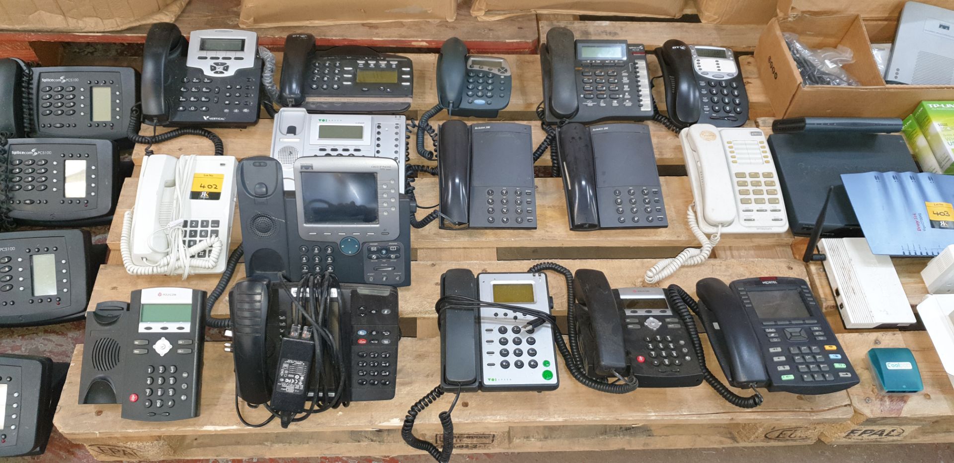 16 off assorted telephone handsets by Polycom, Cisco, Splicecom, Nortel & others