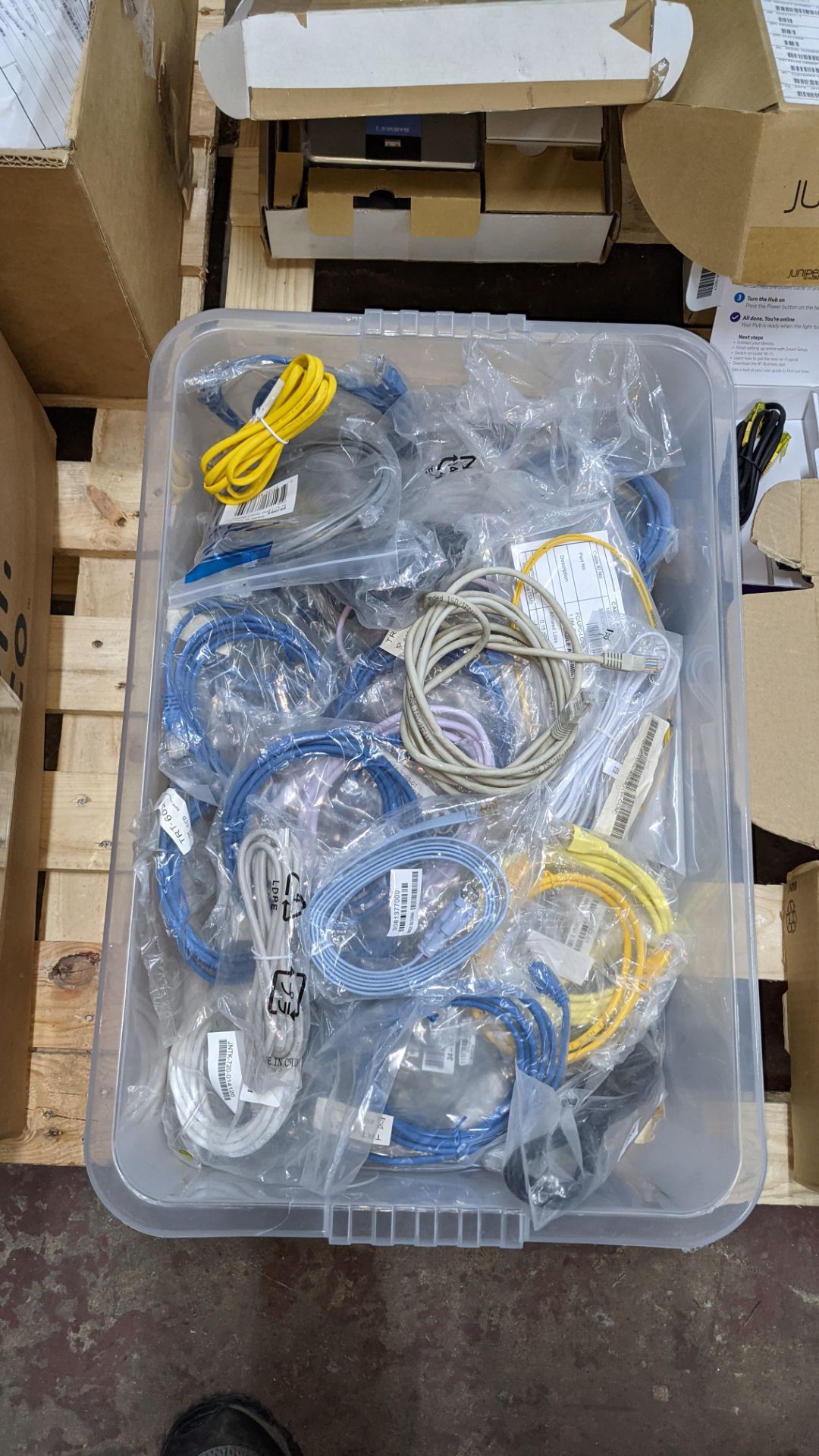 Contents of a pallet of assorted communications items including conference phones, cables, routers & - Image 3 of 9