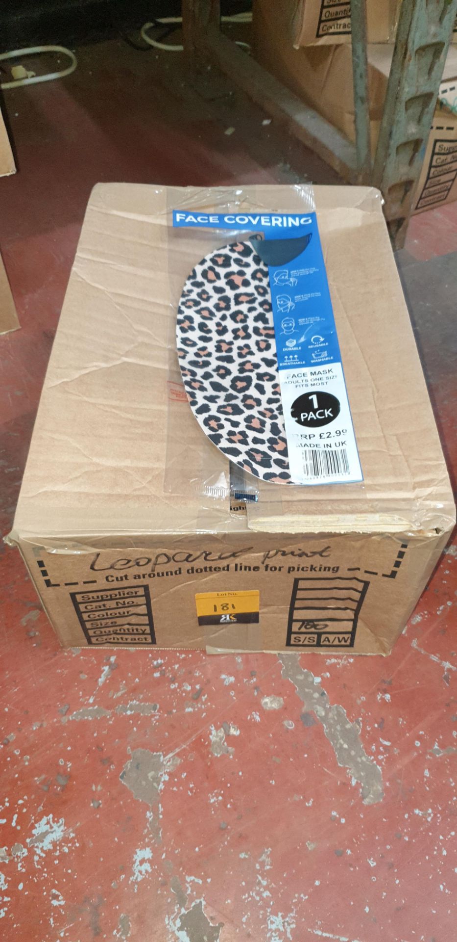 100 off adult face masks, individually packaged, in leopard print - Image 4 of 7