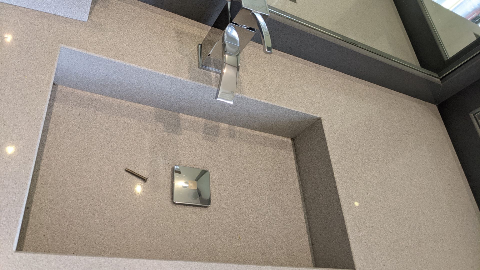 Granite/quartz sink arrangement in grey by Silestone. This lot includes the mixer tap & the 'Welcome - Image 8 of 9