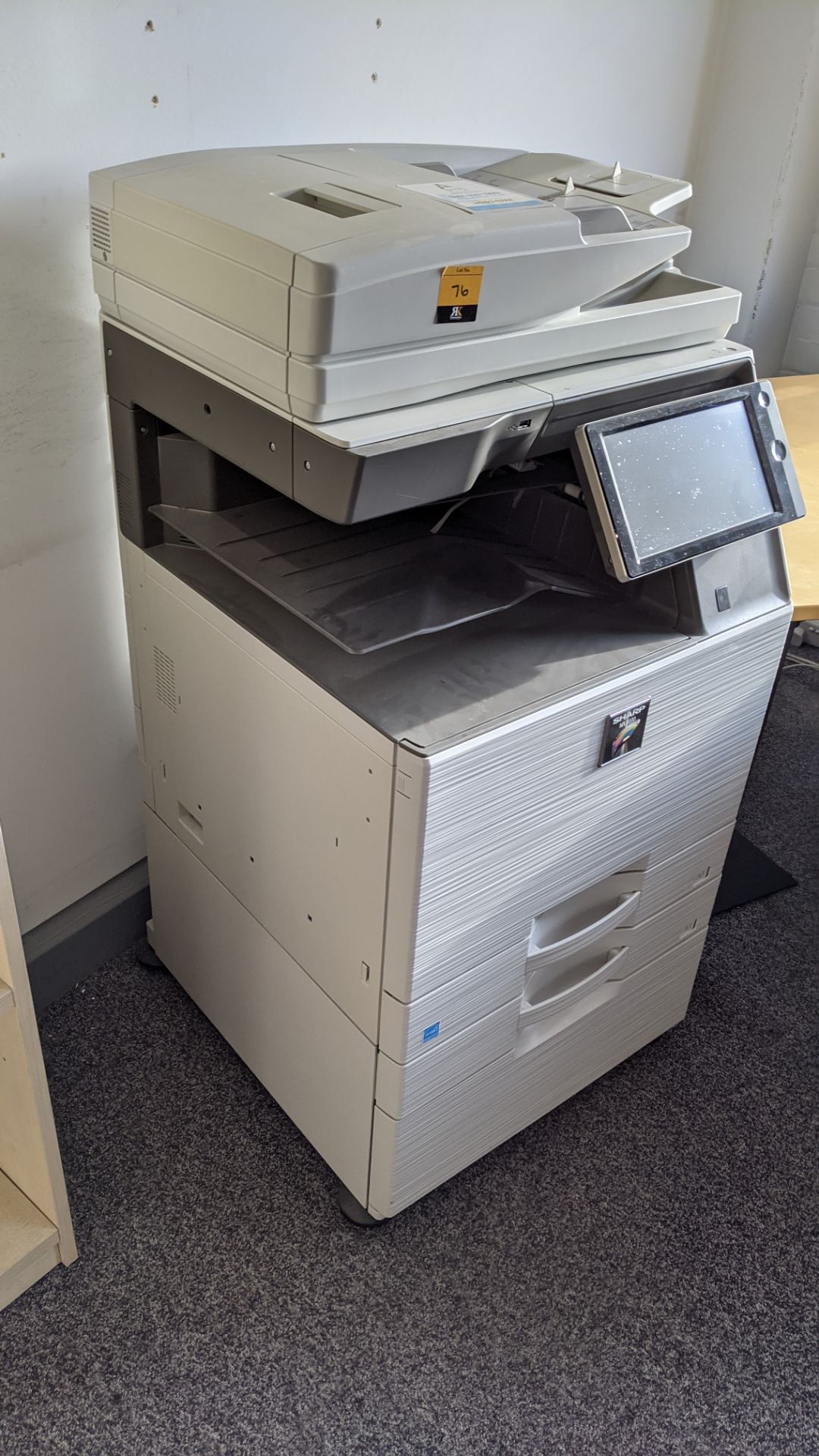 Sharp MX3070 floor standing copier with multi paper bins, touchscreen control, ADF, etc. - Image 2 of 13