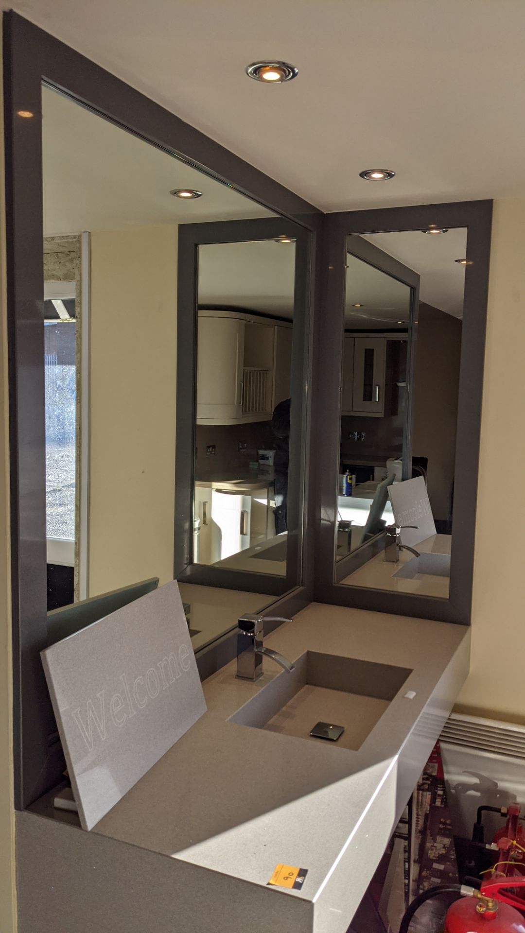 Granite/quartz sink arrangement in grey by Silestone. This lot includes the mixer tap & the 'Welcome - Image 6 of 9